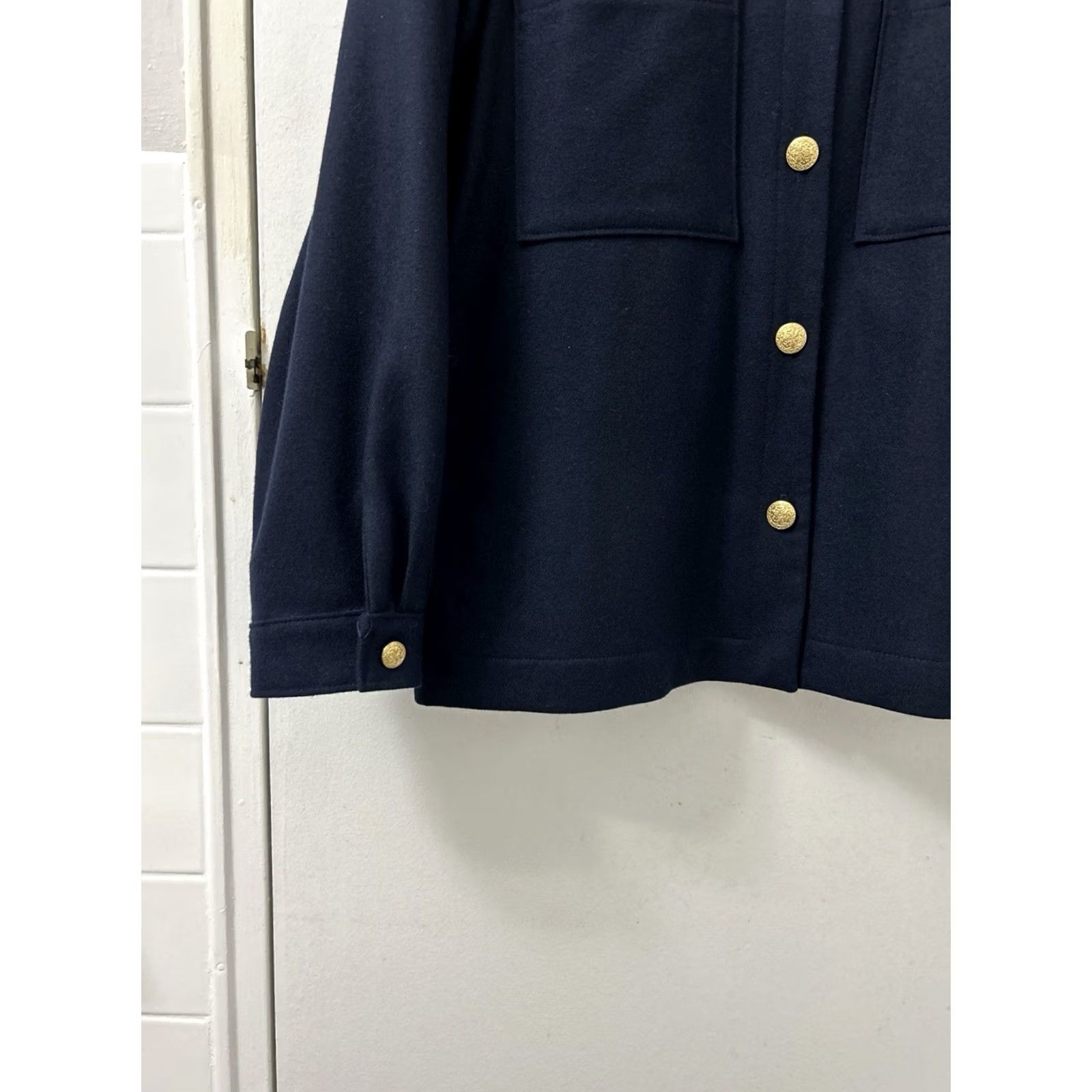 Vintage VINTAGE LL Bean Jacket Womens 16 Navy 100% Wool Cardigan Gold Buttons Solid Coat Women 100% Wool Hash Size XXL / US 16-18 / IT 52-54 - 5 Thumbnail
