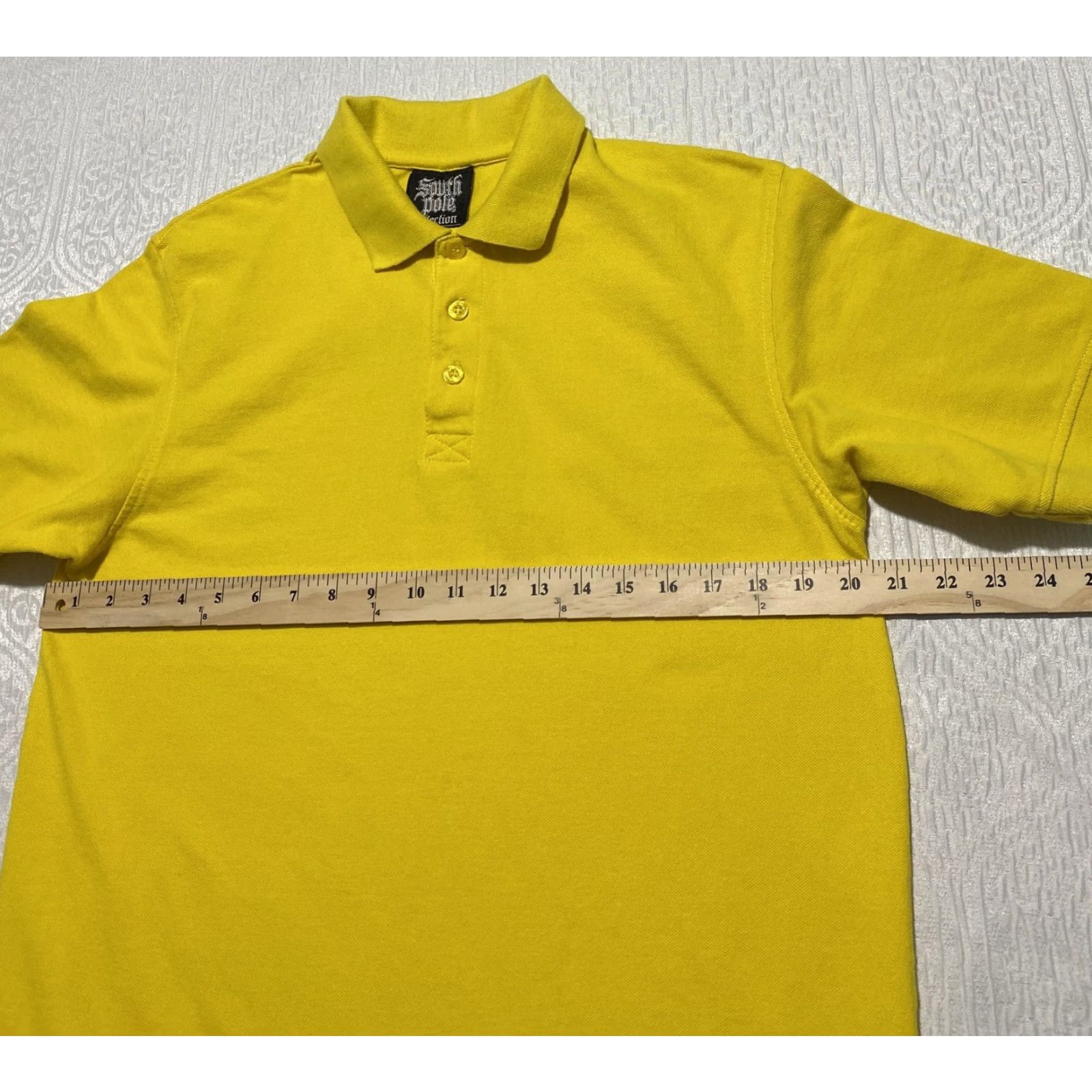 Southpole South Pole Polo Shirt Mens M Yellow Short Sleeve Cotton Solid Size US M / EU 48-50 / 2 - 7 Thumbnail