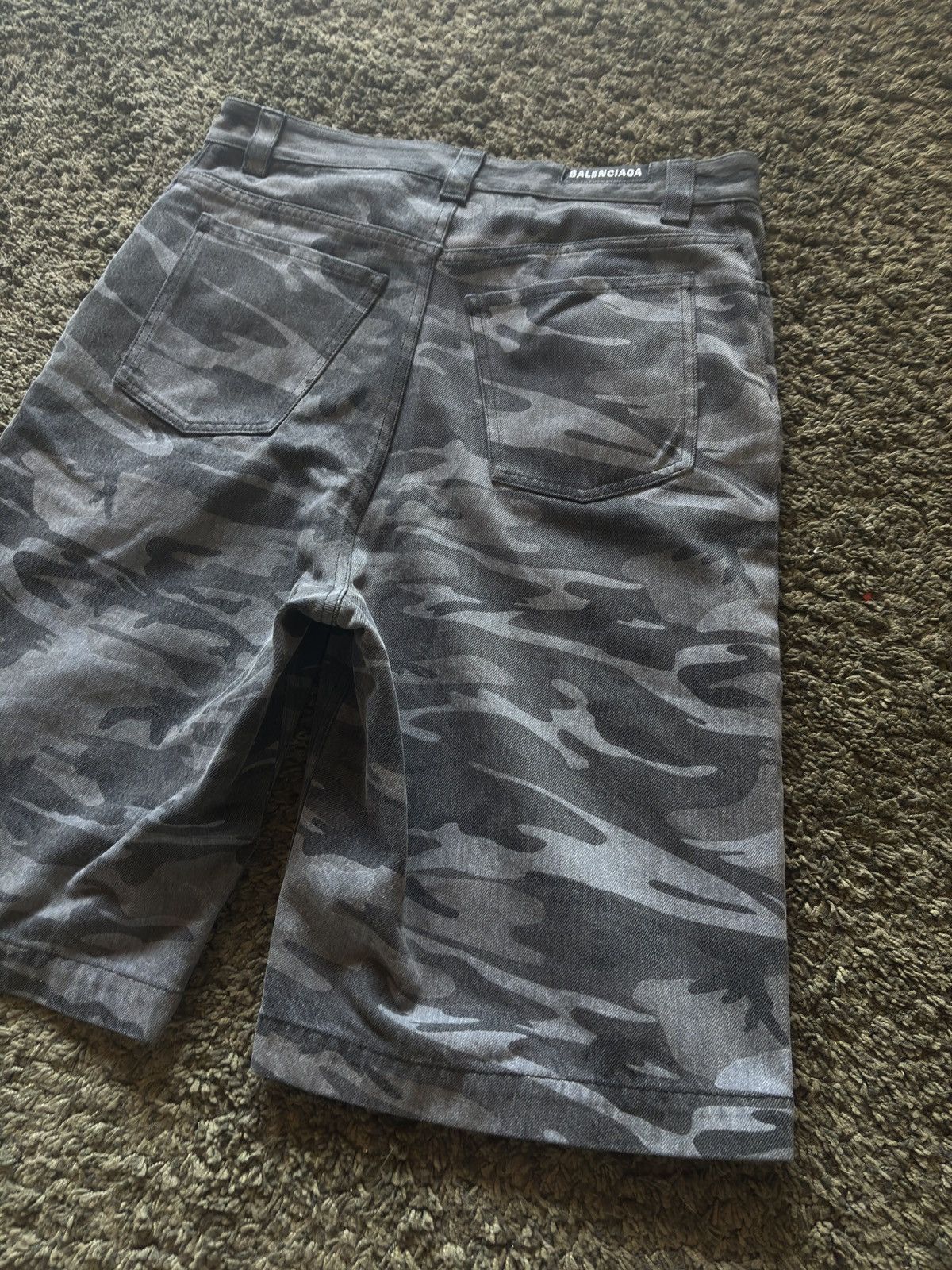 Balenciaga SS20 Balenciaga Skater Denim Camo Blue Black Grey Shorts Size US 32 / EU 48 - 6 Thumbnail