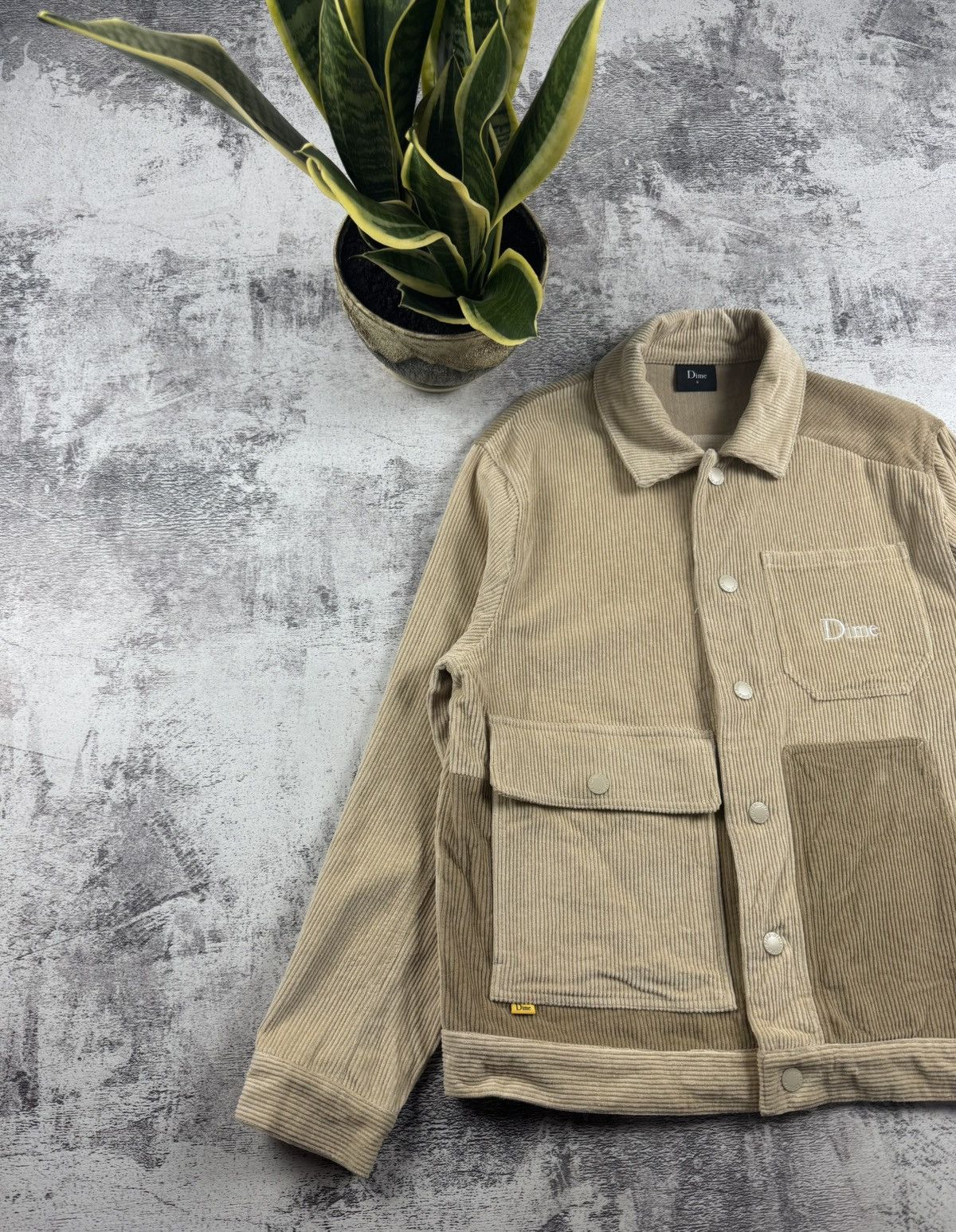 Dime Dime Corduroy Velvet Cream Snap Hip Hop Bomber Light Jacket Size US S / EU 44-46 / 1 - 2 Thumbnail