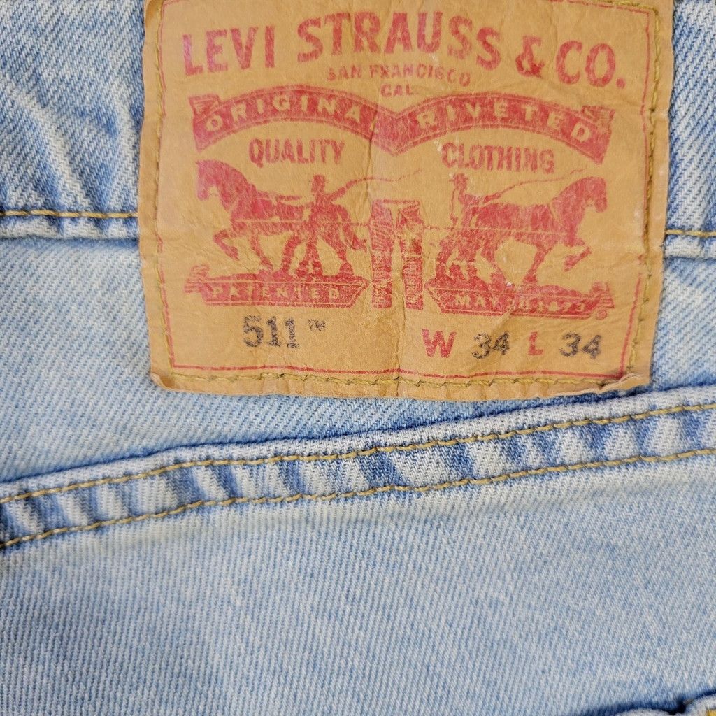 Levi's Levi's Jeans 511 Slim Straight Distressed Blue 34/34 Men's Size US 34 / EU 50 - 7 Thumbnail