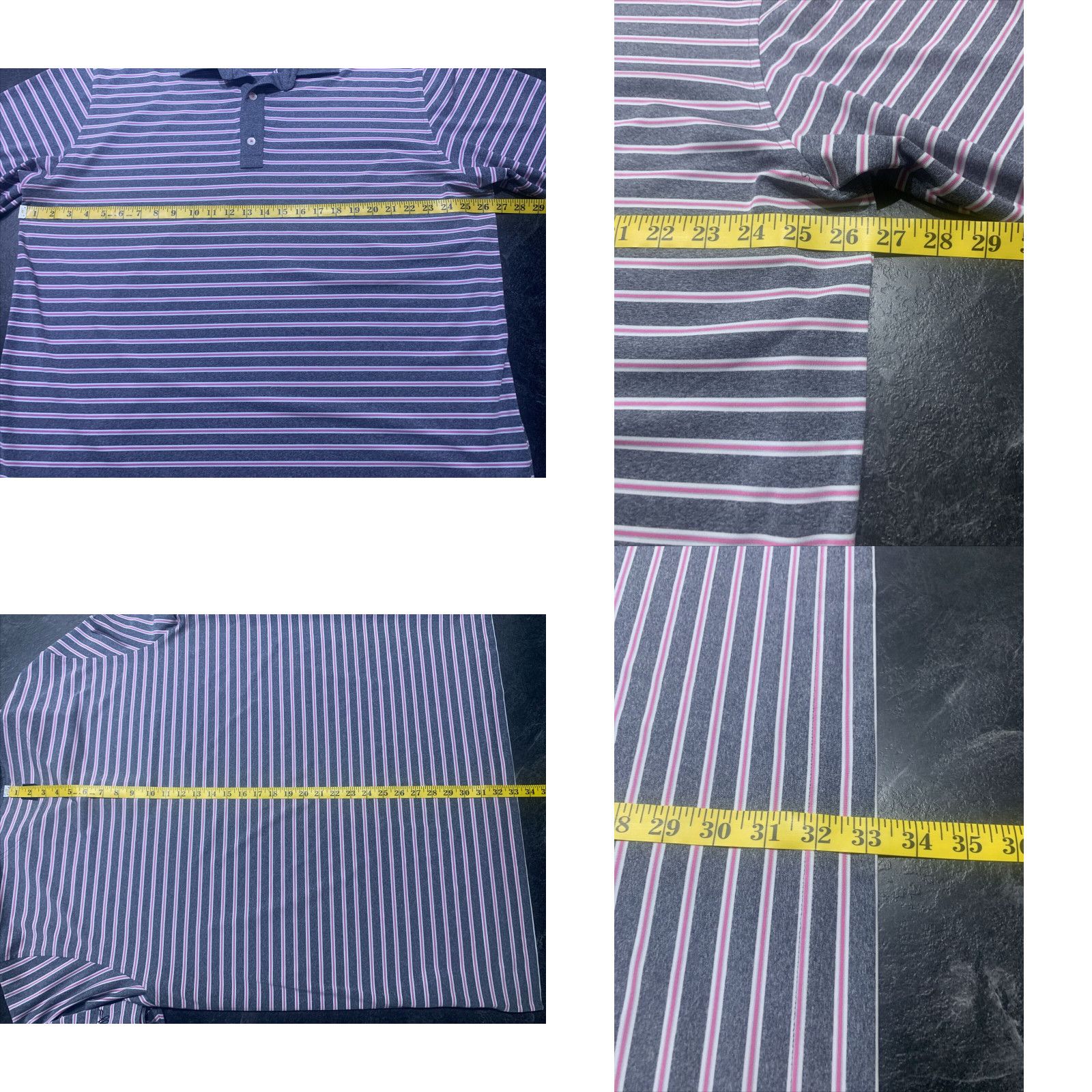 Footjoy FootJoy Mens Golf Polo Shirt Gray Striped 2XL Moisture Wicking Mens Size US XXL / EU 58 / 5 - 8 Thumbnail