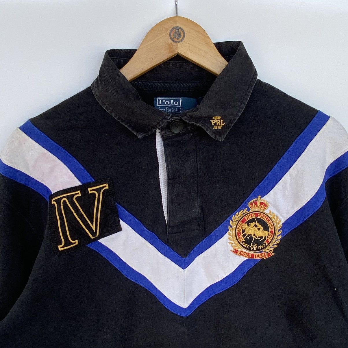 Other Vintage Ralph Lauren Rugby Polo Shirt Black And Blue Size XL Size US XL / EU 56 / 4 - 4 Thumbnail
