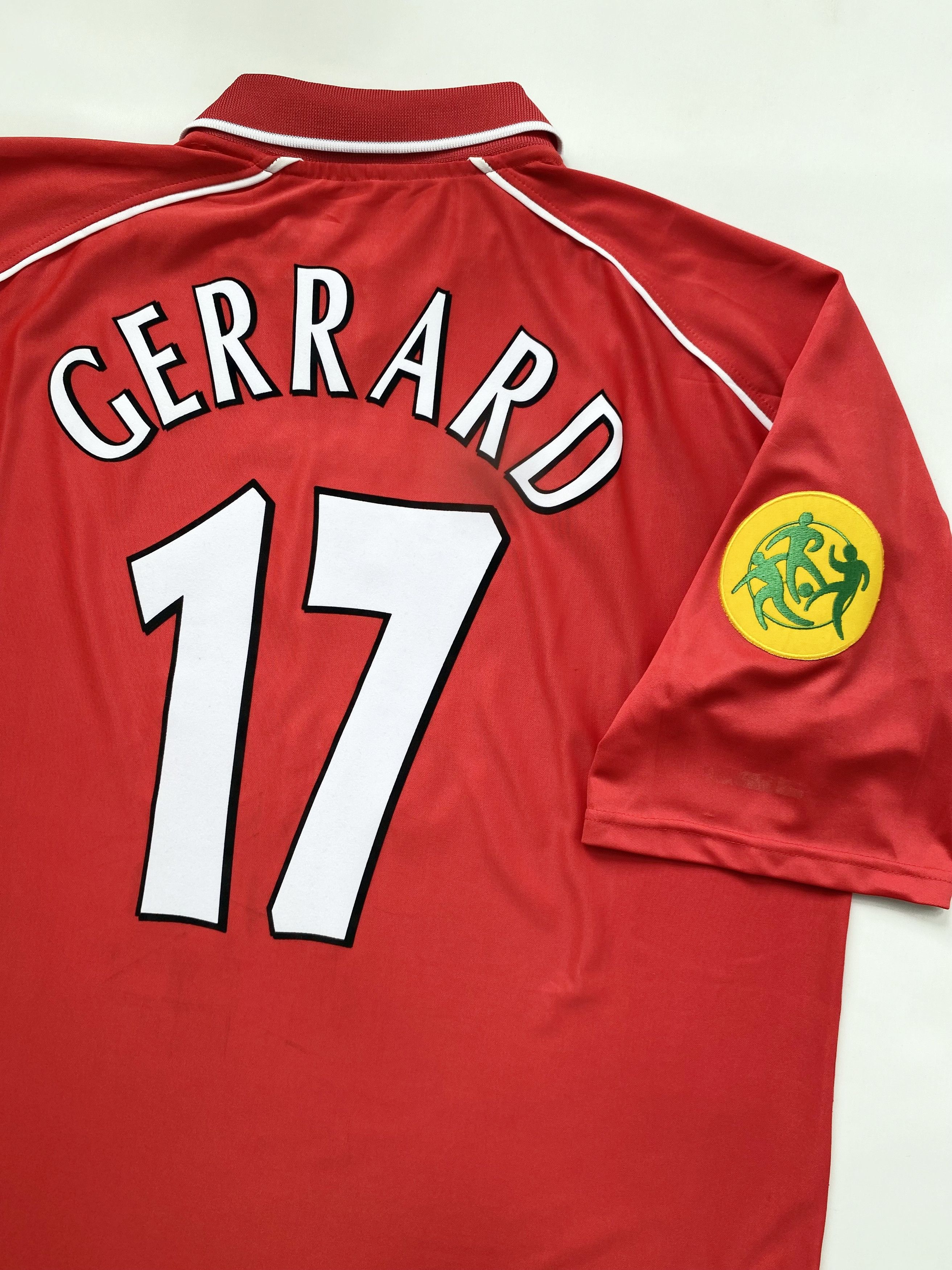Reebok Liverpool FC 2000/01 Home GERRARD #17 UEFA Cup Winner Size US XL / EU 56 / 4 - 7 Thumbnail