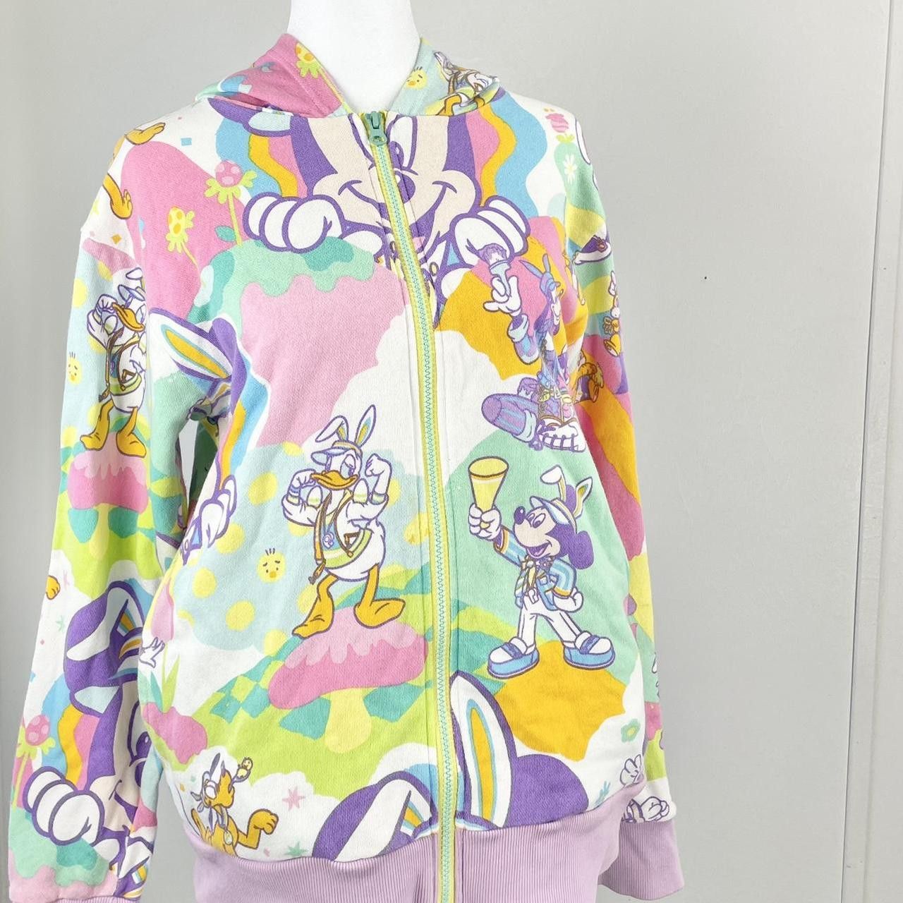 Disney Disney Tokyo Colorful All Over Hippie Tye-Dye Print Hoodie ♡ Size L / US 10 / IT 46 - 1 Thumbnail