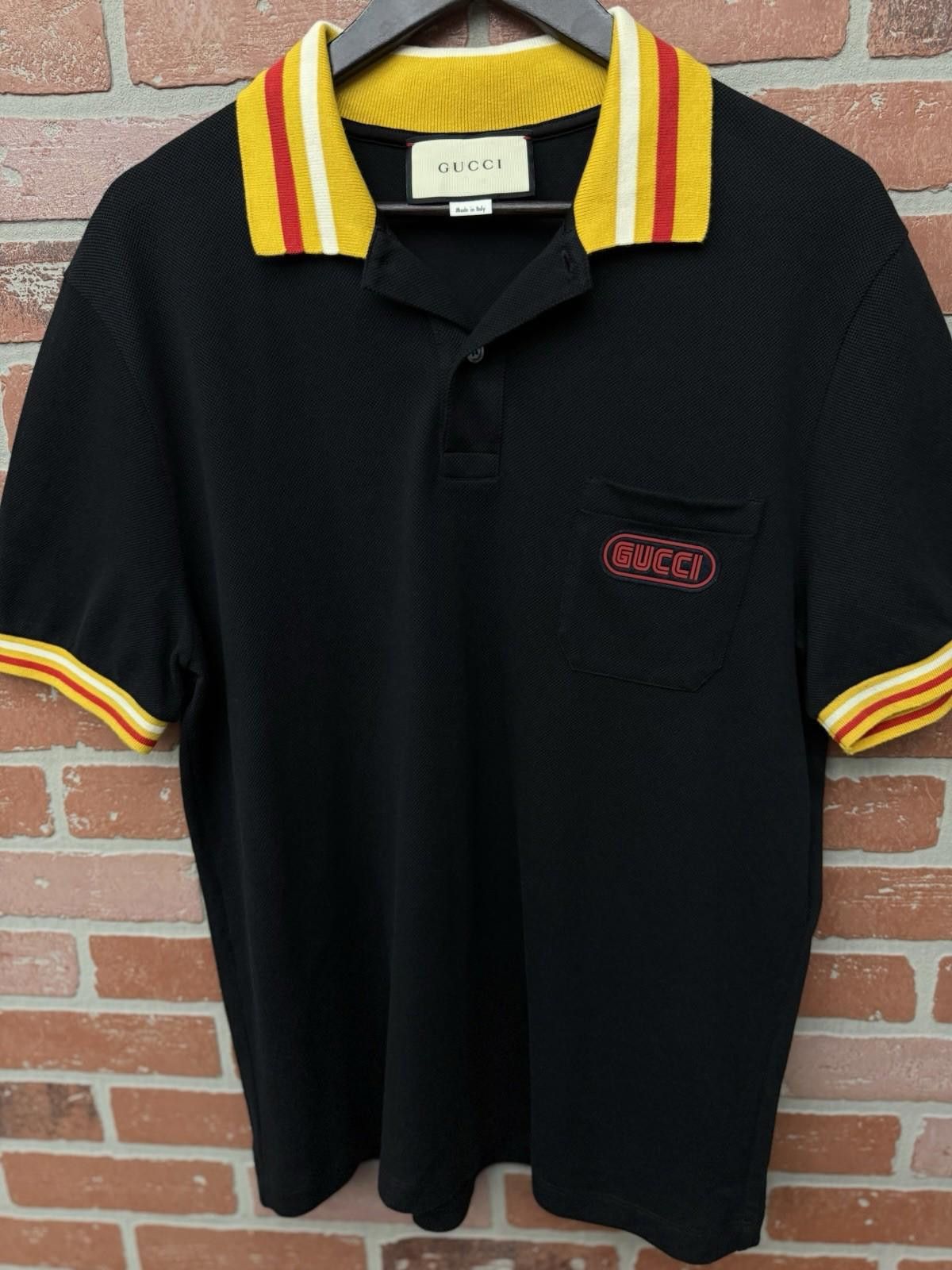 Gucci Gucci Polo T Shirt Black/Yellow Size XL $850 Retail Size US XL / EU 56 / 4 - 4 Thumbnail