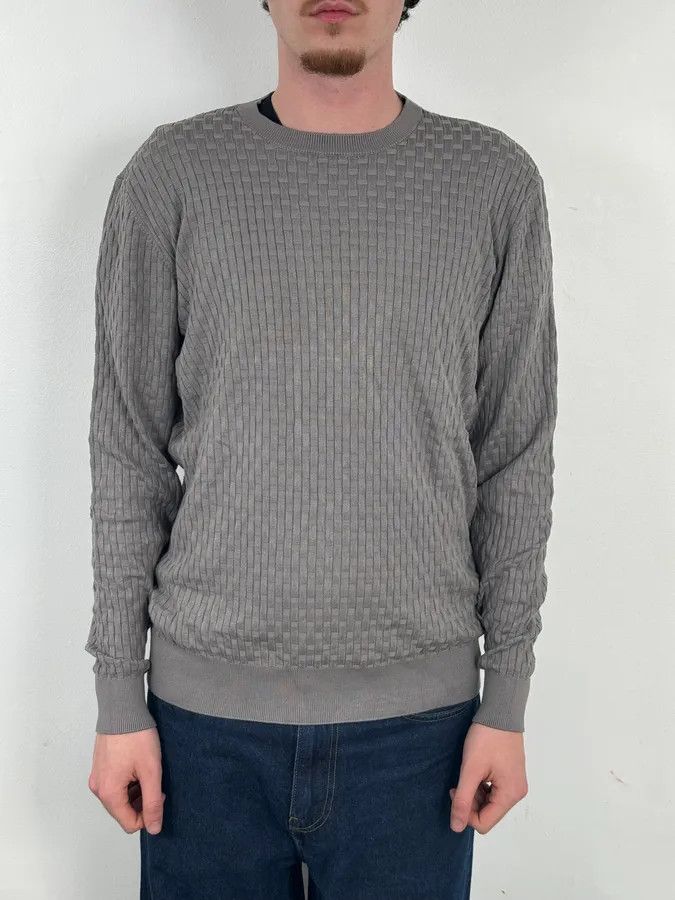 Emporio Armani AW2021 Emporio Armani Grey Woven Wool Sweater Size US M / EU 48-50 / 2 - 2 Thumbnail