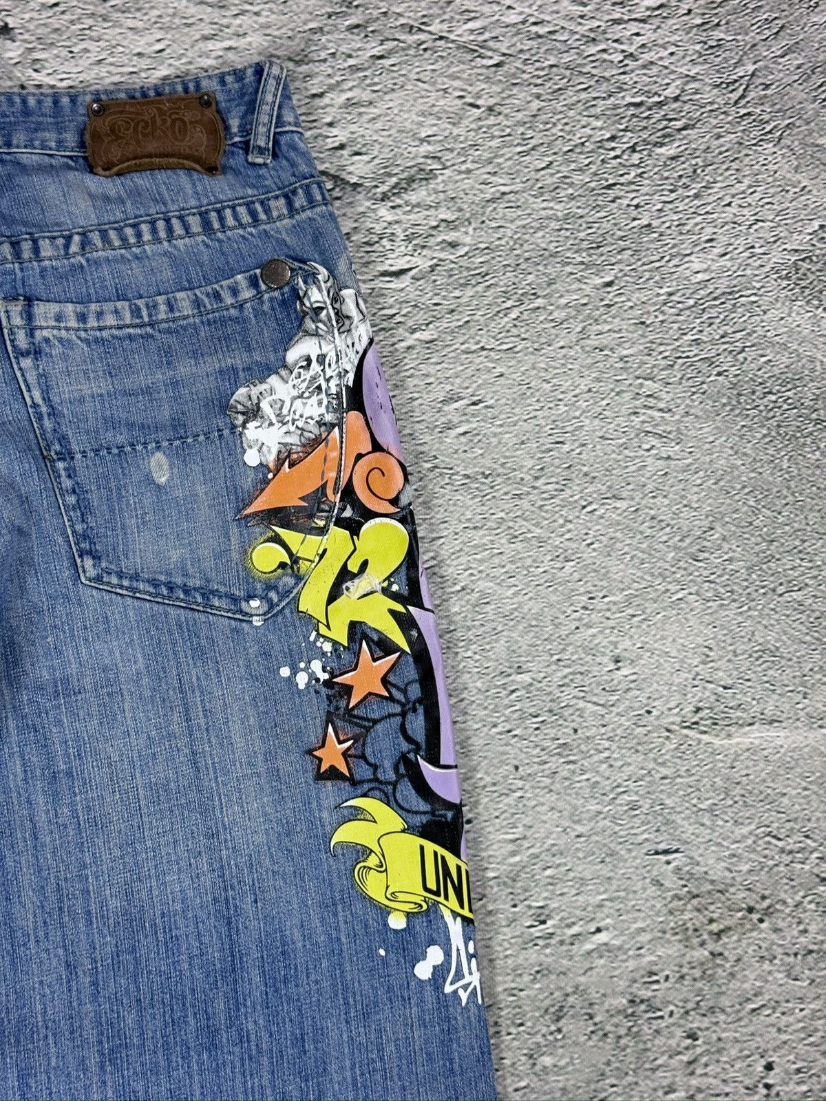 Ecko Unltd. Ecko Vitage jeans denim baggy pants Y2K print Size US 31 - 4 Thumbnail