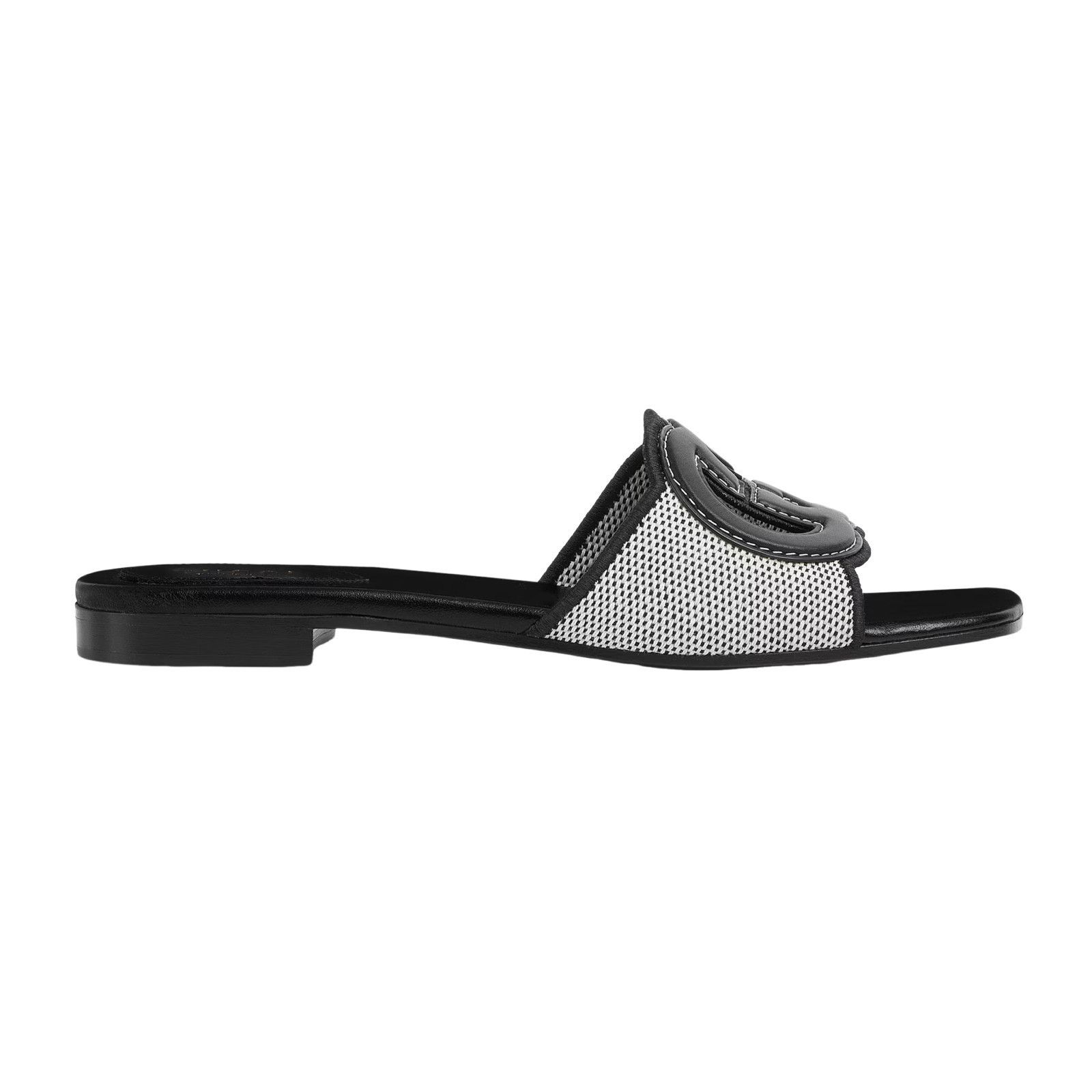 Gucci GUCCI $770 Black Leather Interlocking G Slide Sandals New & Size US 6 / IT 36 - 2 Thumbnail