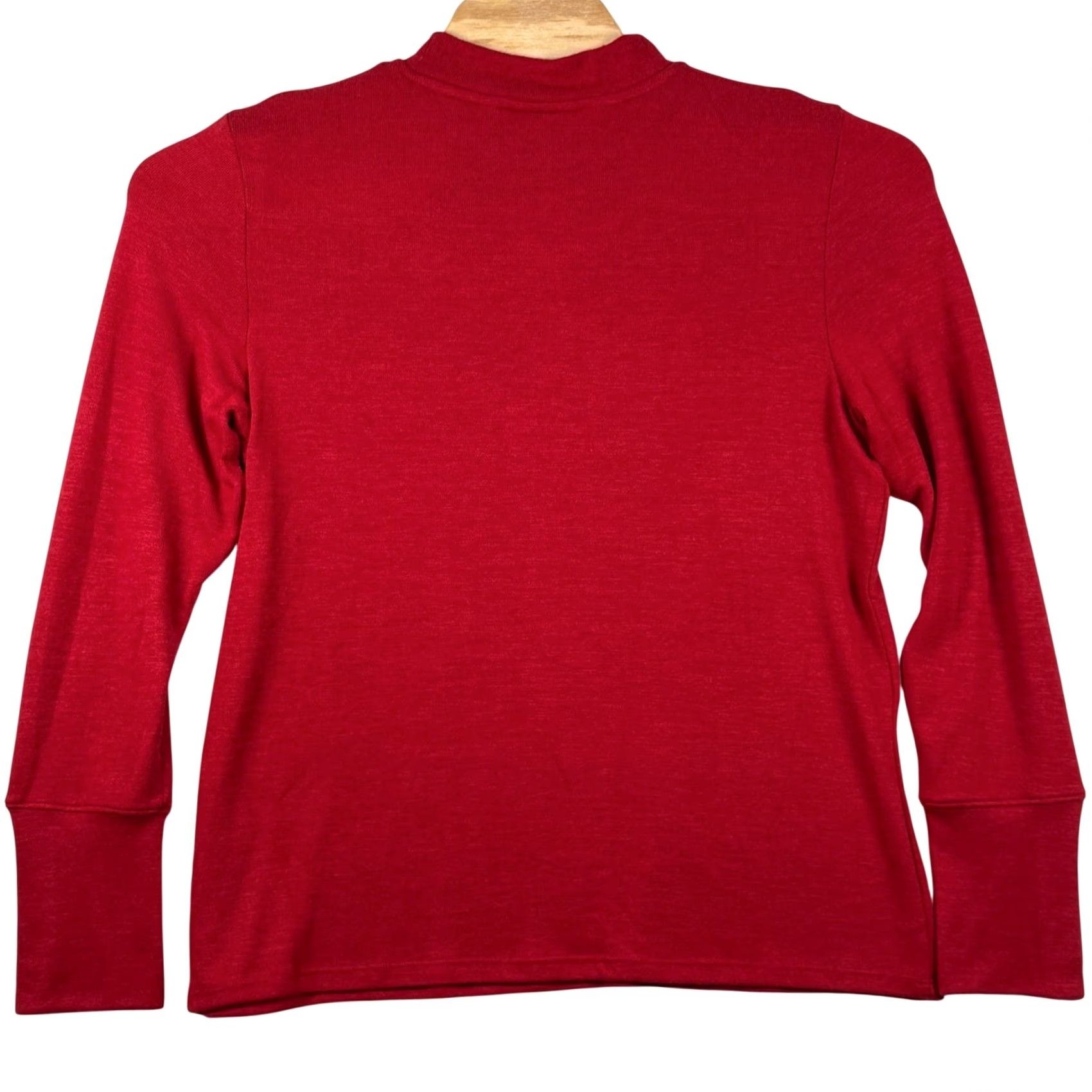Vintage Rafaella Top Mock Neck Long Sleeve Rio Red Knit Grommet Cuff Christmas Holiday Office Classic Size XL / US 12-14 / IT 48-50 - 4 Thumbnail