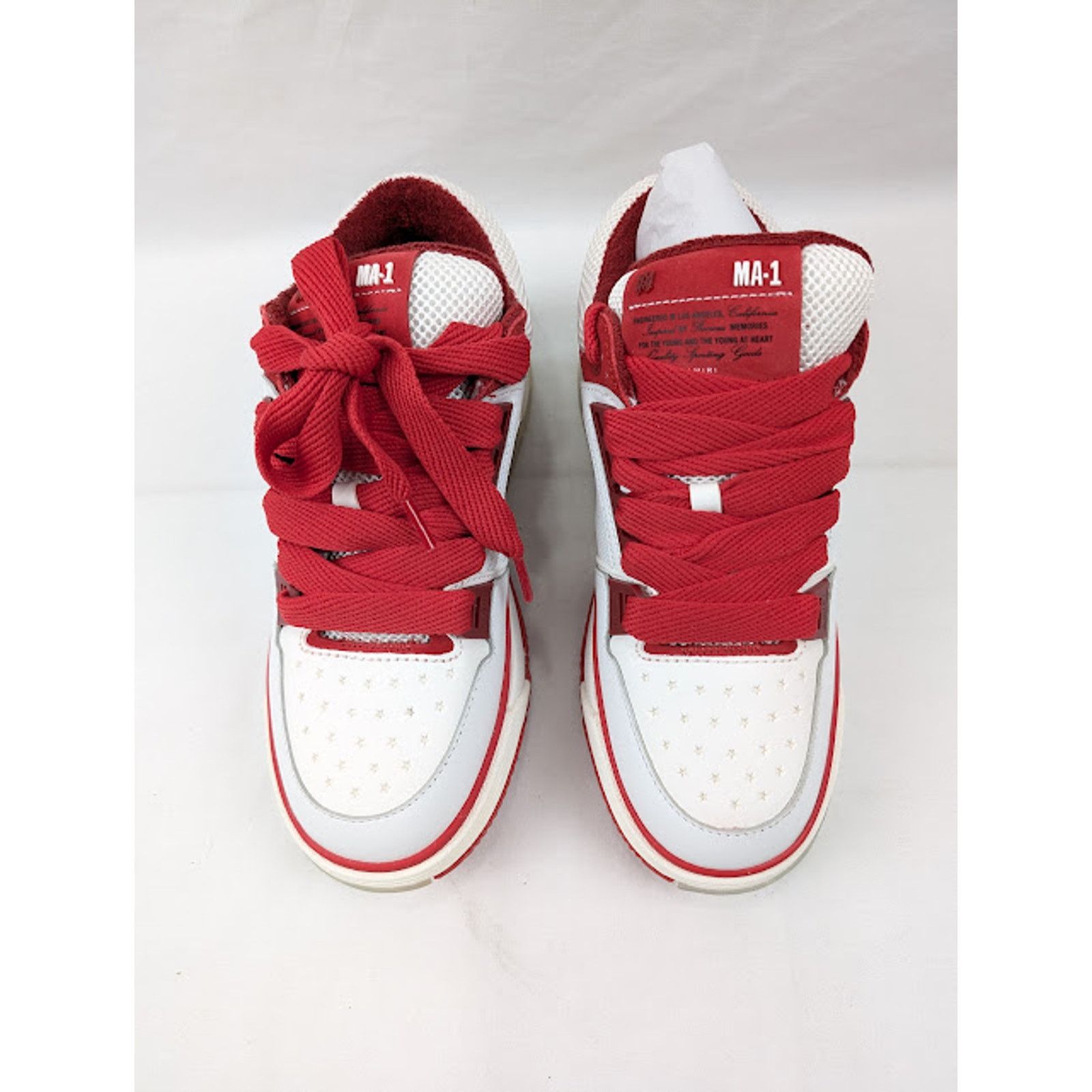 Amiri o1rshd1 Q:3 / MA-1 Low-Top Sneakers in White/ Red Size US 9 / EU 42 - 16 Thumbnail