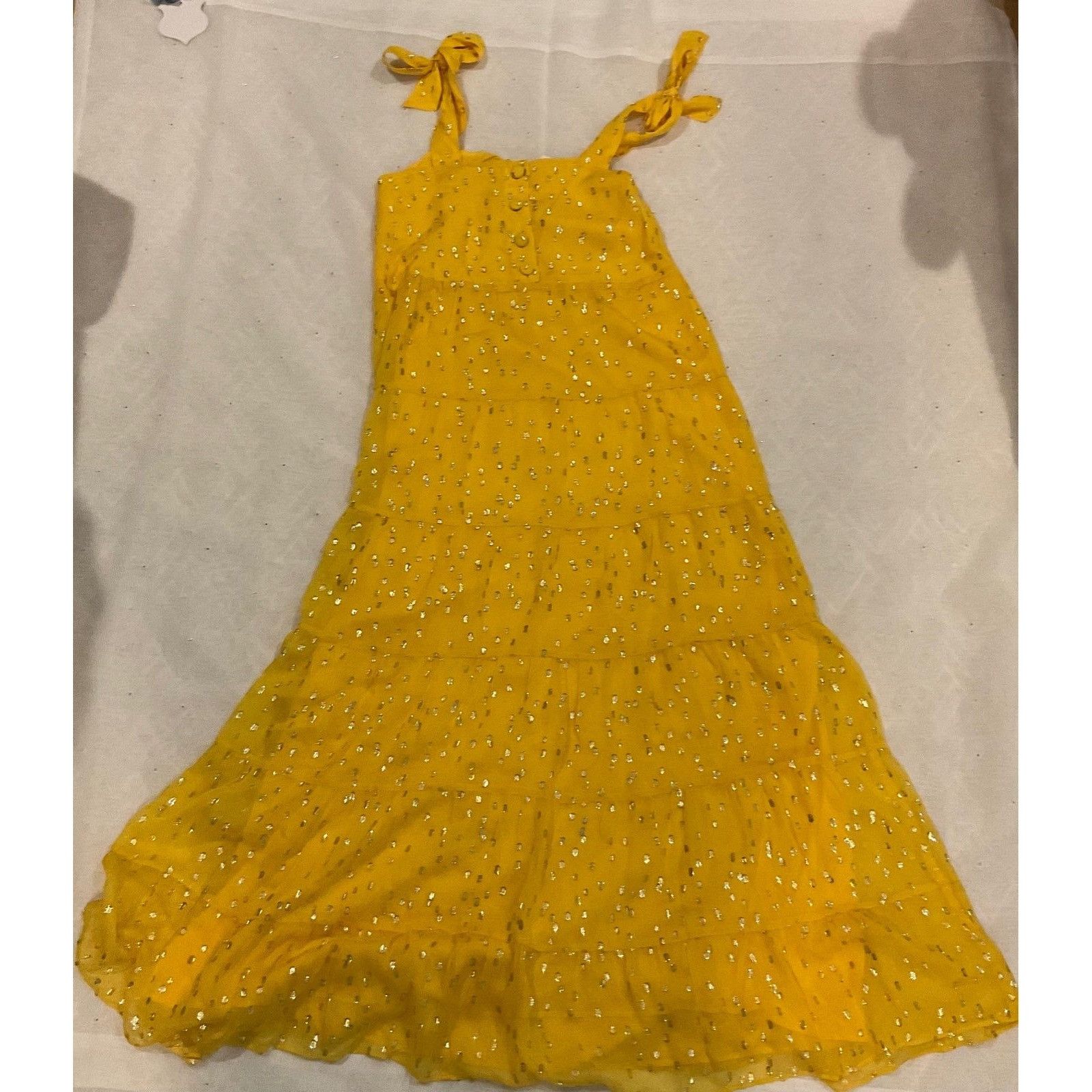 Sezane SALE NWT SÉZANE ANNIE MAXI DRESS Golden yellow SZ4 silk BUST Size XXS / US 00 / IT 34 - 5 Thumbnail