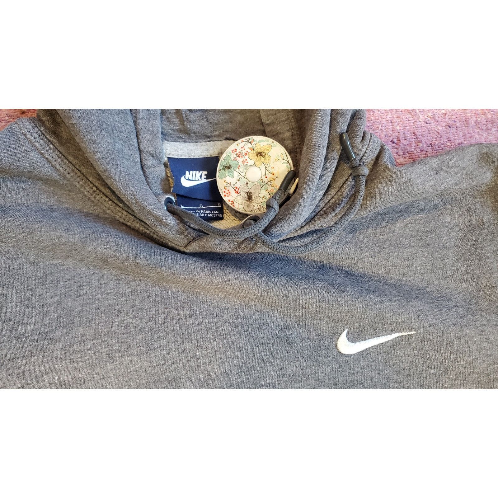 Nike Vintage Nike Hoodie Blue Tag Pullover Gray L Sweatshirt Size US L / EU 52-54 / 3 - 3 Thumbnail