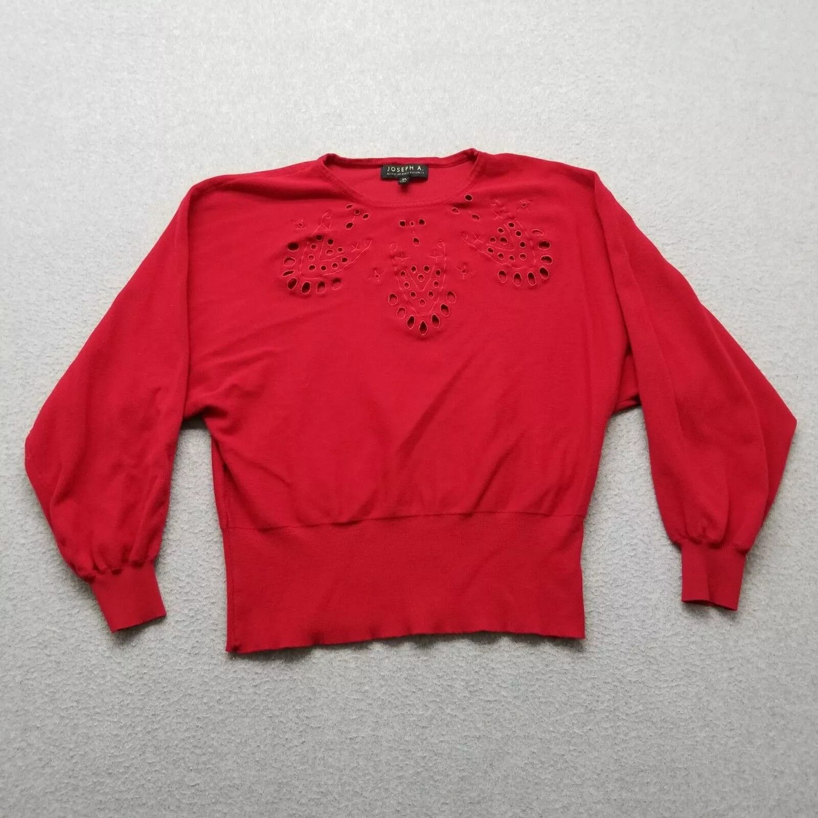 Other Joseph A Sweater Womens Medium Red Round Neck Rayon Blend Size M / US 6-8 / IT 42-44 - 1 Thumbnail