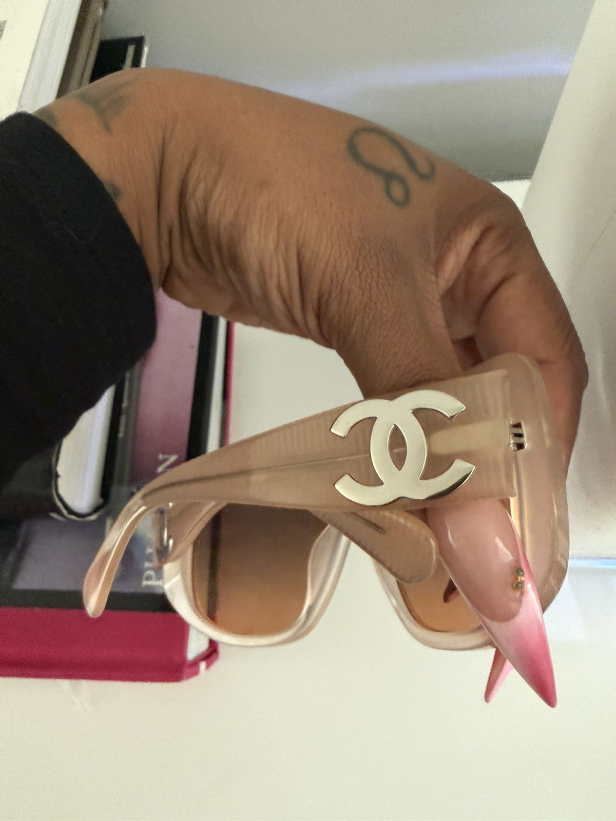 Chanel Acetate Shield Glasses (Beige)