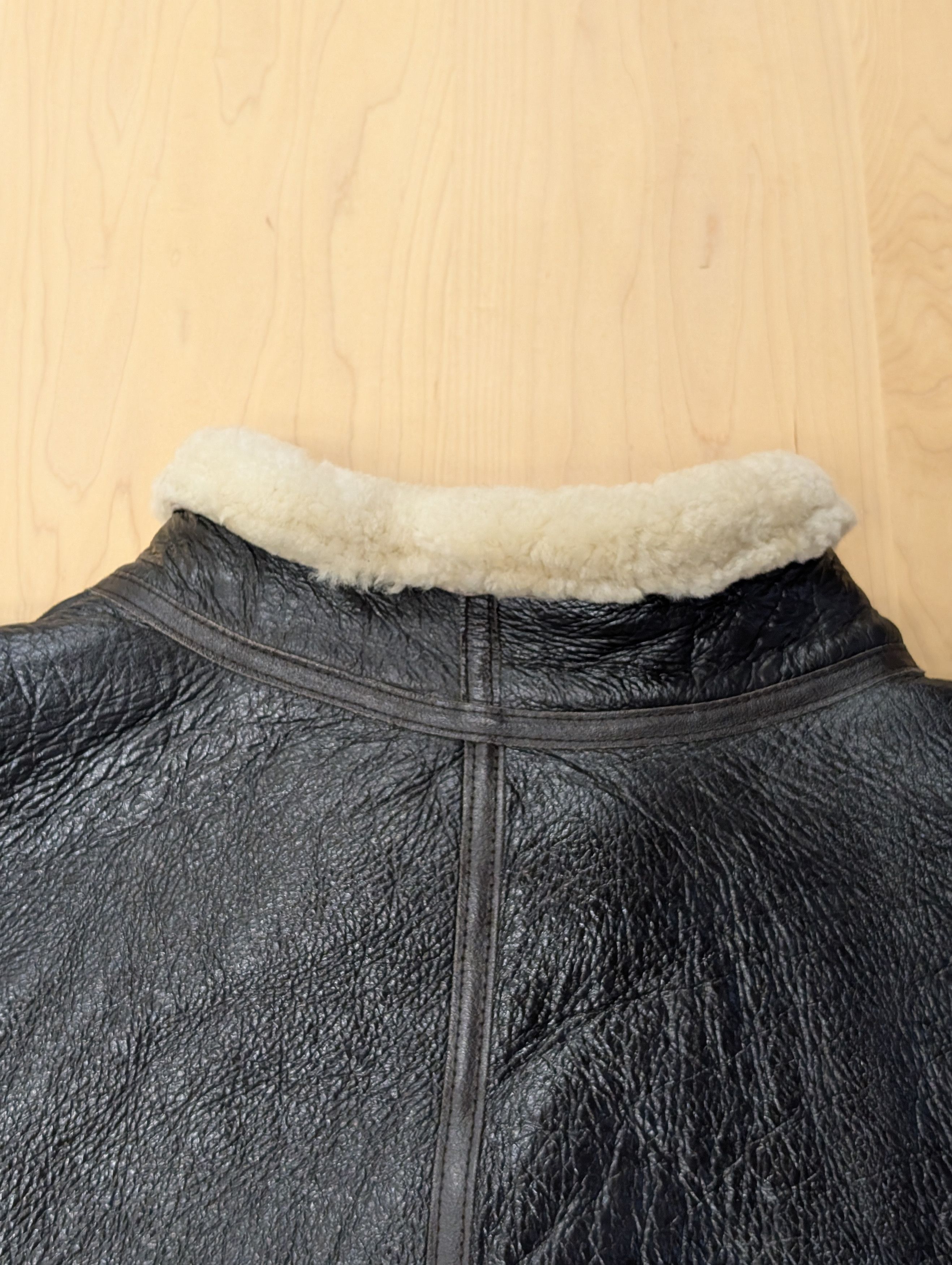 Cabelas Vintage Cabela's Black Leather Sheepskin Jacket 3XL Size US XXL / EU 58 / 5 - 6 Thumbnail