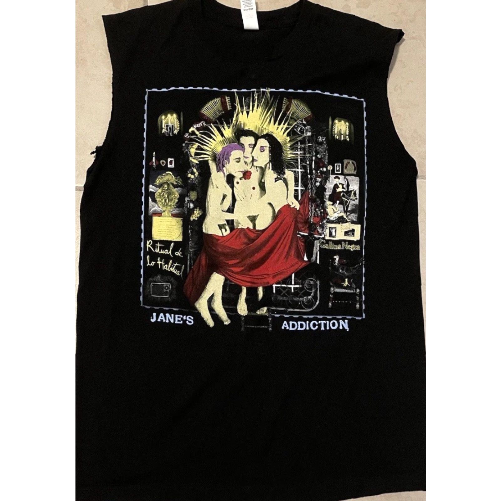 Vintage Janes Addiction 2022 Tour Distressed Cut Off Shirt M Band Concert Rock Grunge Y2K Mens T-Shirt Black Size US M / EU 48-50 / 2 - 2 Thumbnail