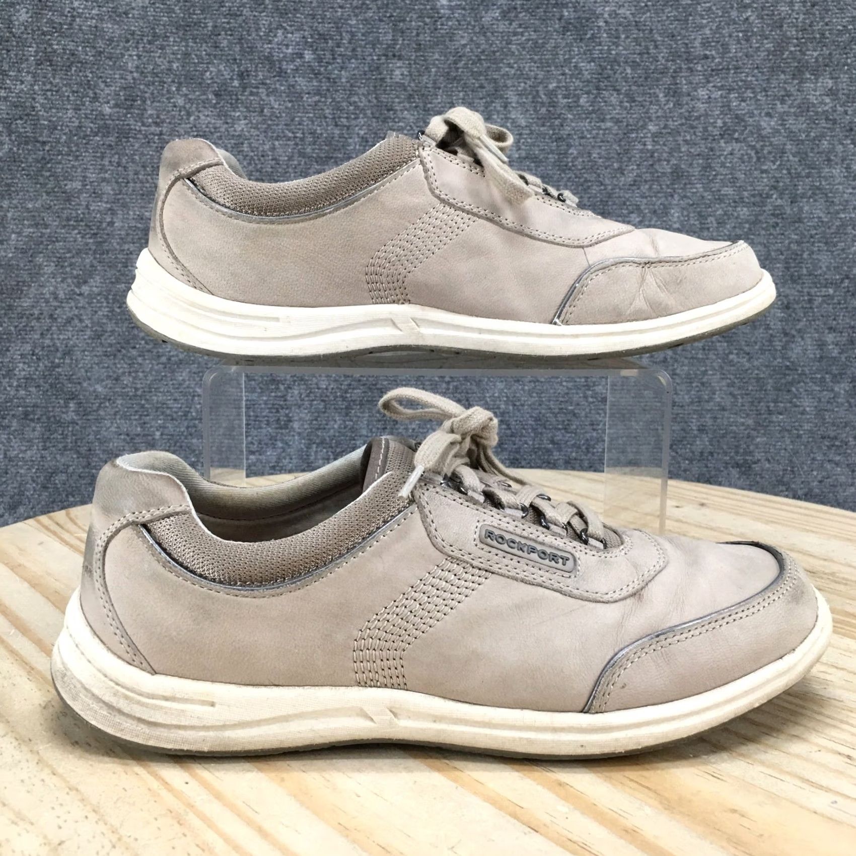 Rockport Rockport Shoes Womens 8 M Casual Sneakers Beige Leather Lace Up Low Top M76019 Size M / US 6-8 / IT 42-44 - 2 Thumbnail
