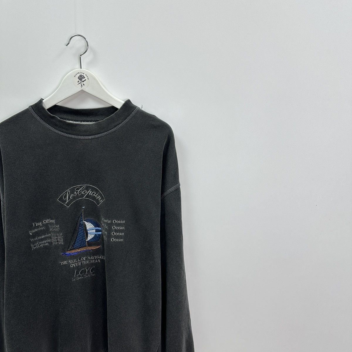 Vintage Vintage 90s Les Copains Washed Embroidered sweatshirt Italy Size US XL / EU 56 / 4 - 2 Thumbnail