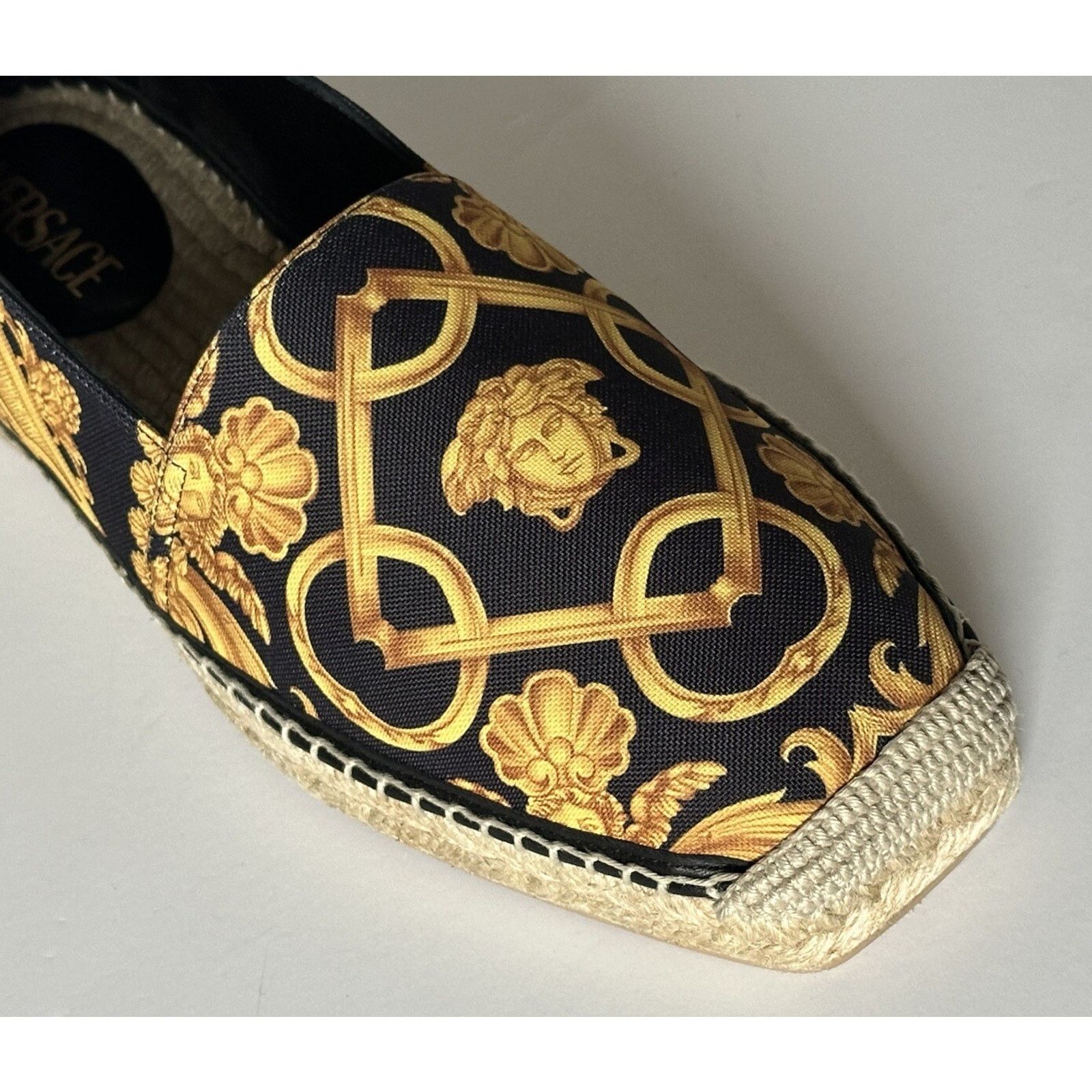 Versace VERSACE Barocco Gold/Black Canvas Espadrilles 11 1014774 Size US 11 / EU 44 - 4 Thumbnail