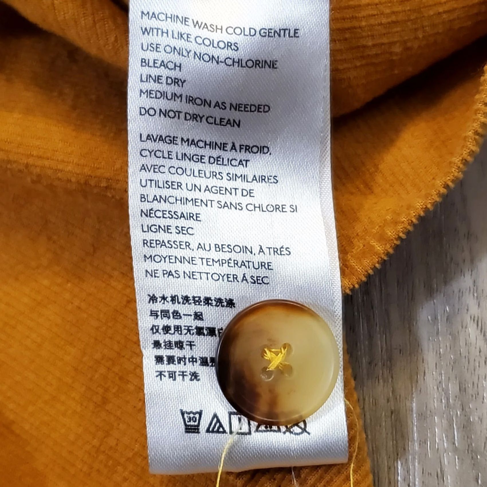 Vintage Anthropologie Maeve Maria Shirt Womens M Yellow Corduroy Tunic Top Sleeve Size M / US 6-8 / IT 42-44 - 7 Thumbnail