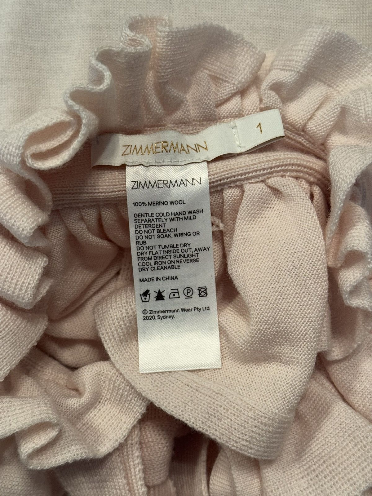 Designer × Zimmermann Zimmermann tie neck 100% merino wool luxury sweater Size S / US 4 / IT 40 - 8 Thumbnail