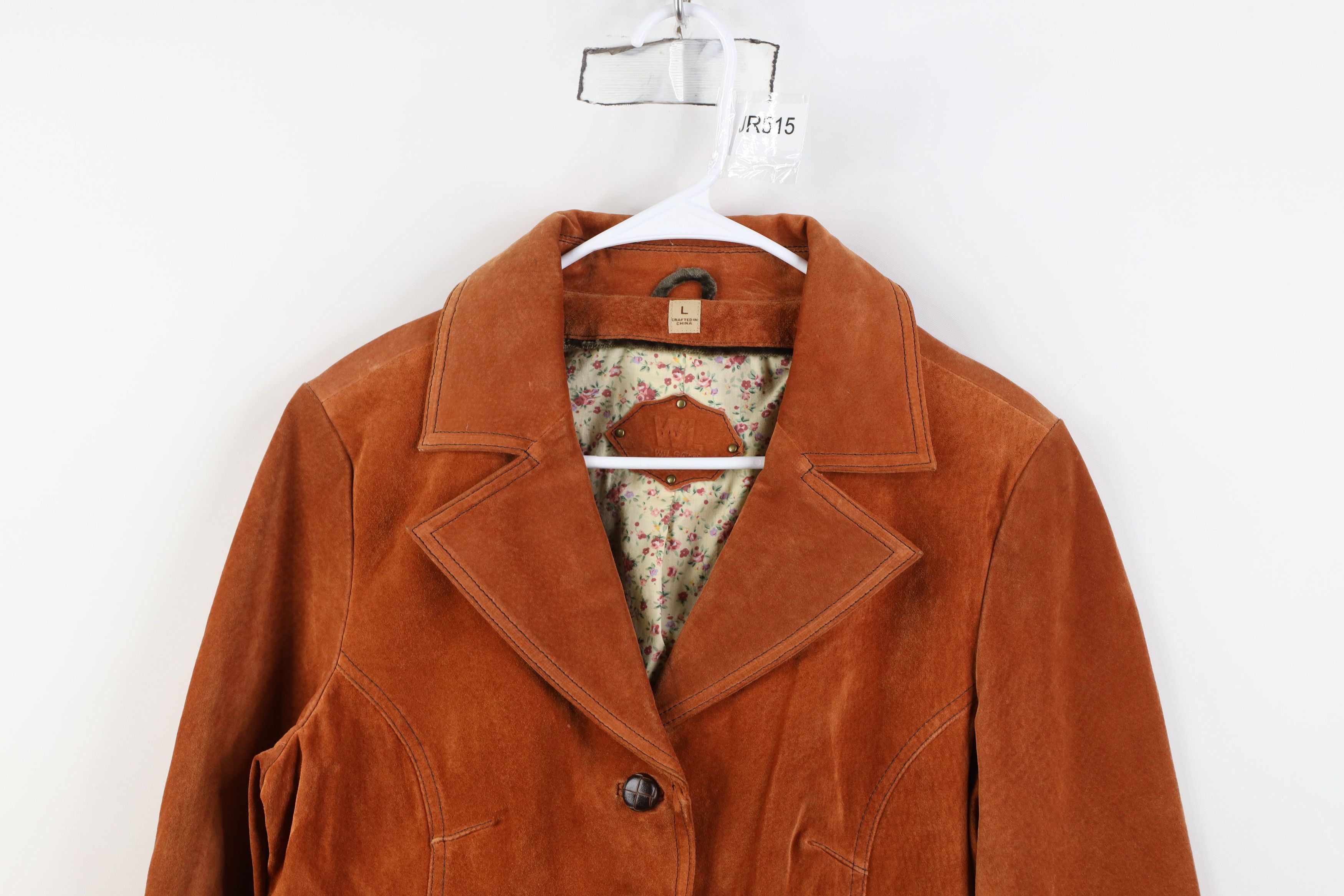 Vintage Vintage 90s Streetwear Suede Leather Jacket Burnt Orange Size L / US 10 / IT 46 - 2 Thumbnail