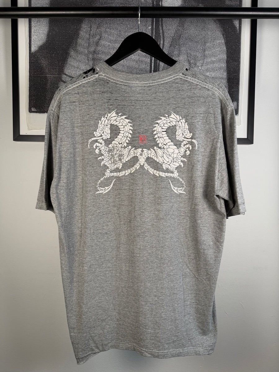 Vintage 🚭VINTAGE🚭THRASHED PAPER THIN 90s BOOTLEG STUSSY DRAGON TEE Size US XL / EU 56 / 4 - 1 Thumbnail