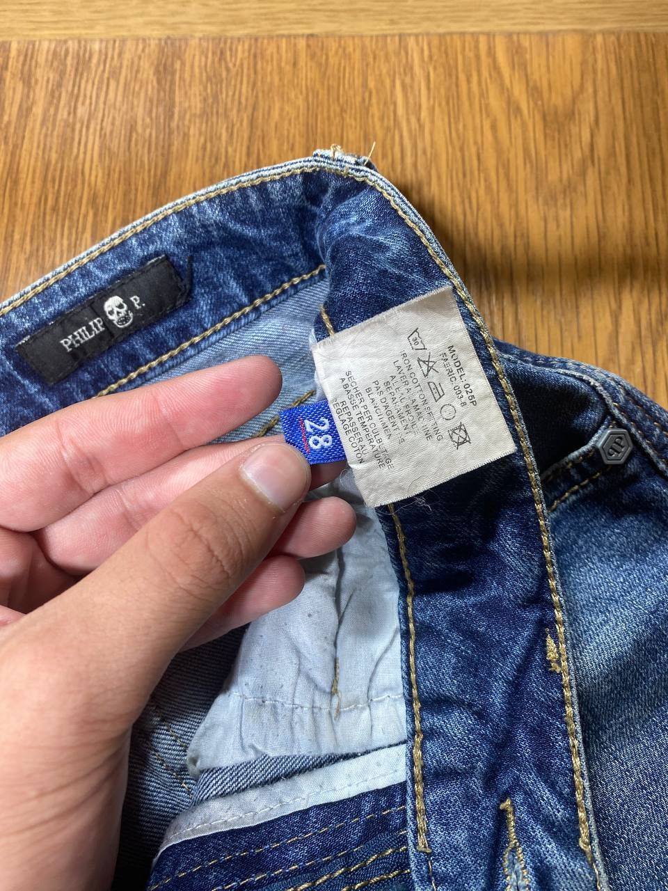 Philipp Plein Philipp Plein Design Distressed Denim Army Blue Jeans Size US 28 / EU 44 - 5 Thumbnail