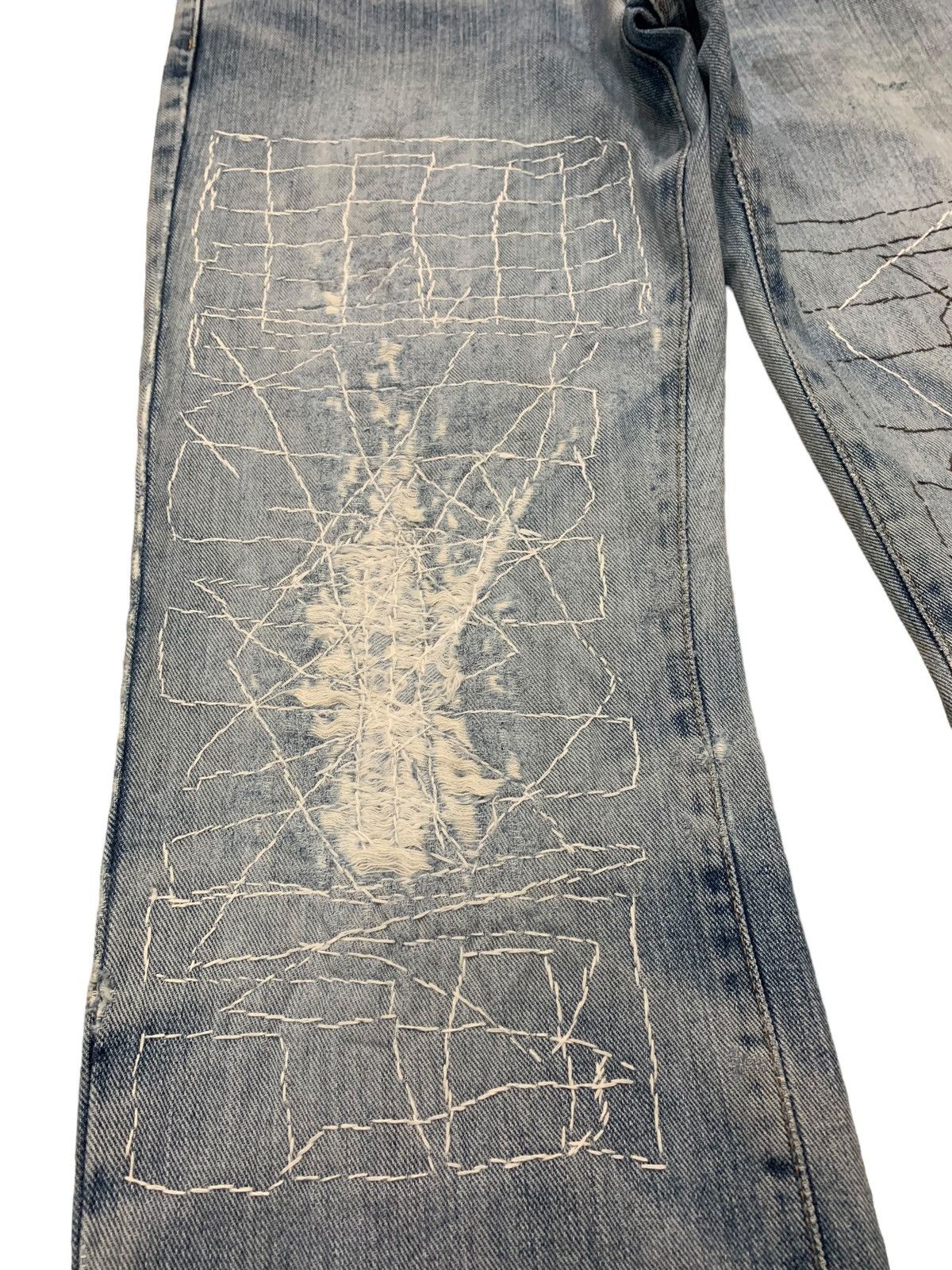 Edwin Edwin Distressed Reconstructed Sashiko Denim Pants (AC15) Size US 30 / EU 46 - 6 Thumbnail