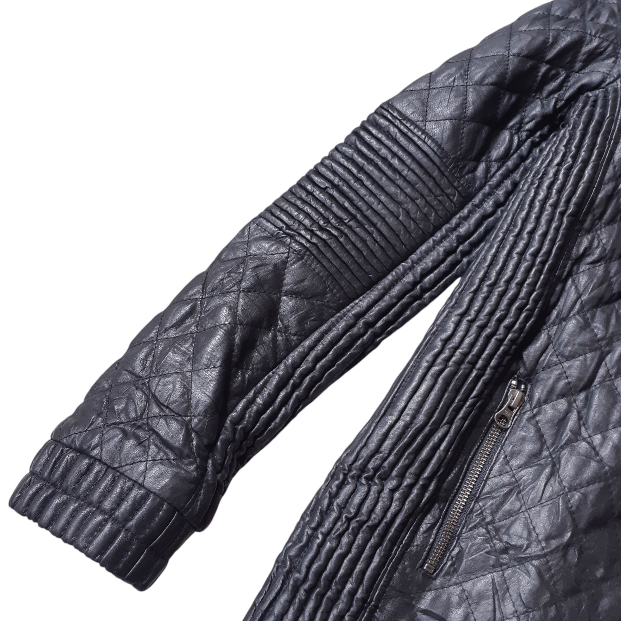 Enchantment Enchantement Japan Quilted Lambskin Leather Biker Jacket Size XS / US 0-2 / IT 36-38 - 5 Thumbnail