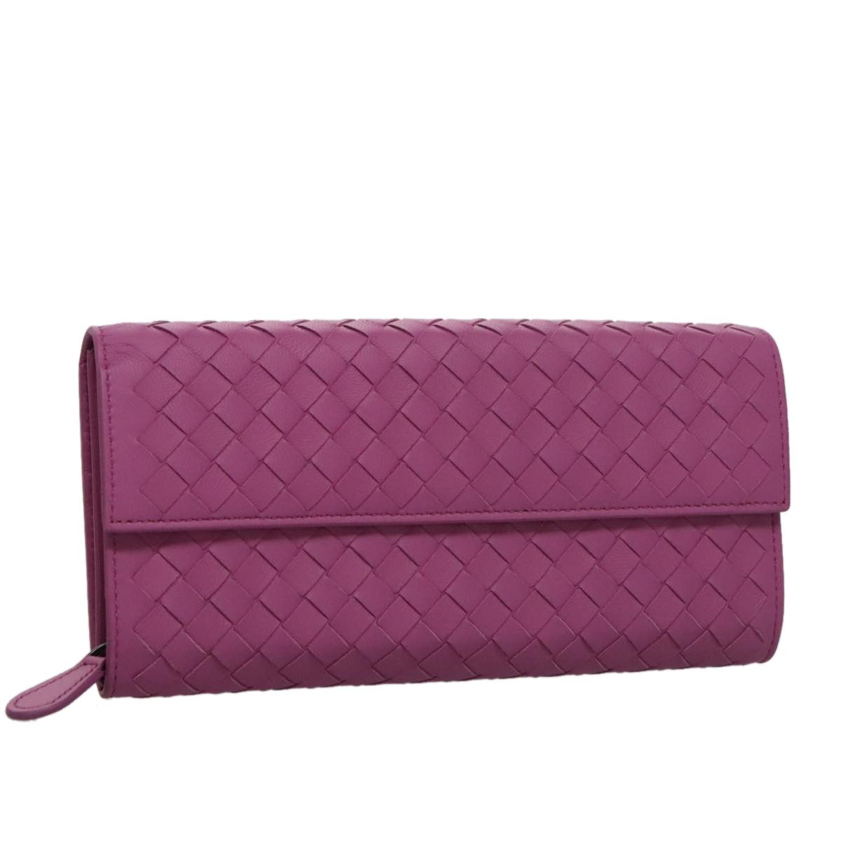 Bottega Veneta Intrecciato Purple Leather Wallet (Pre-Owned) Size ONE SIZE - 1 Thumbnail
