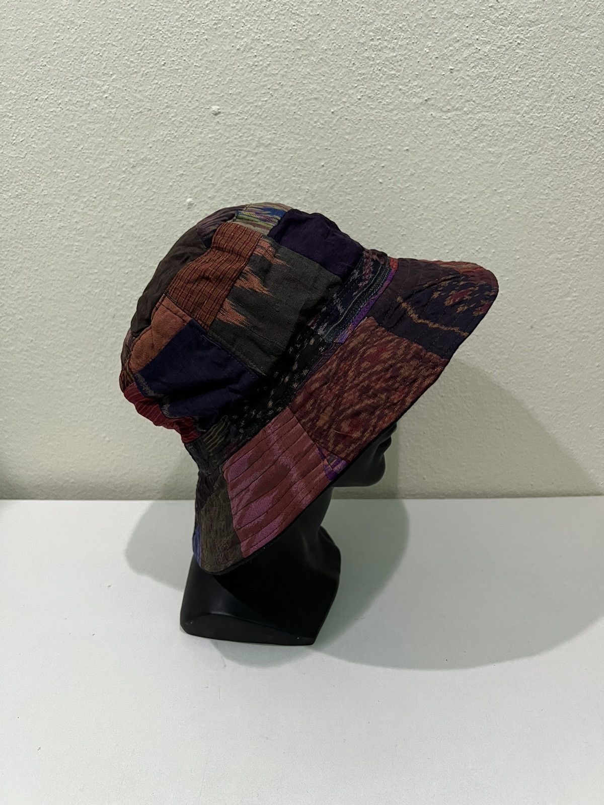 SikSilk Vintage Thailand Silk Patchwork Style Bucket Hats Size ONE SIZE - 4 Thumbnail