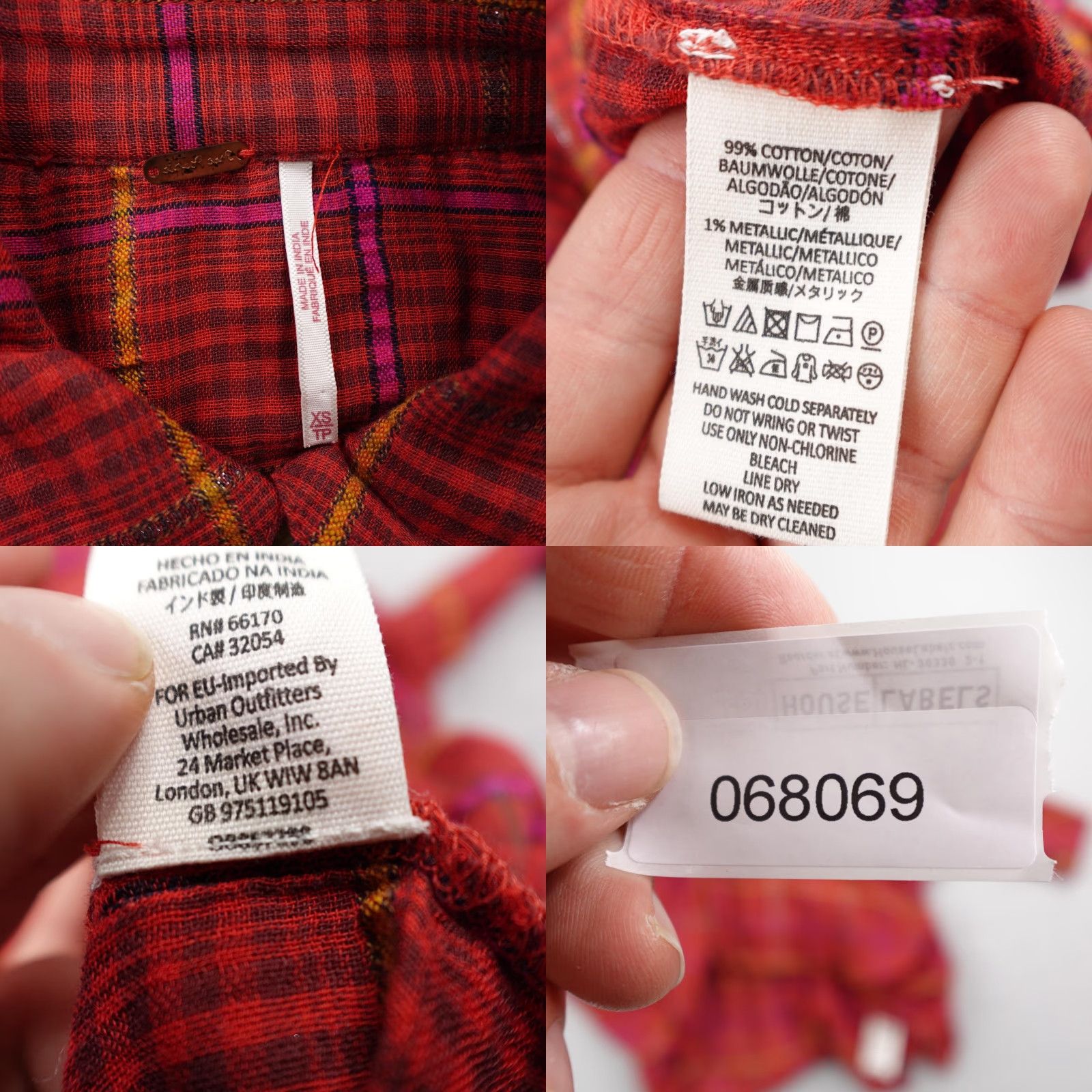 Free People Free People Shirt Womens XS Red Break My Stride Oversized Button Up Top Metallic Size XS / US 0-2 / IT 36-38 - 8 Thumbnail