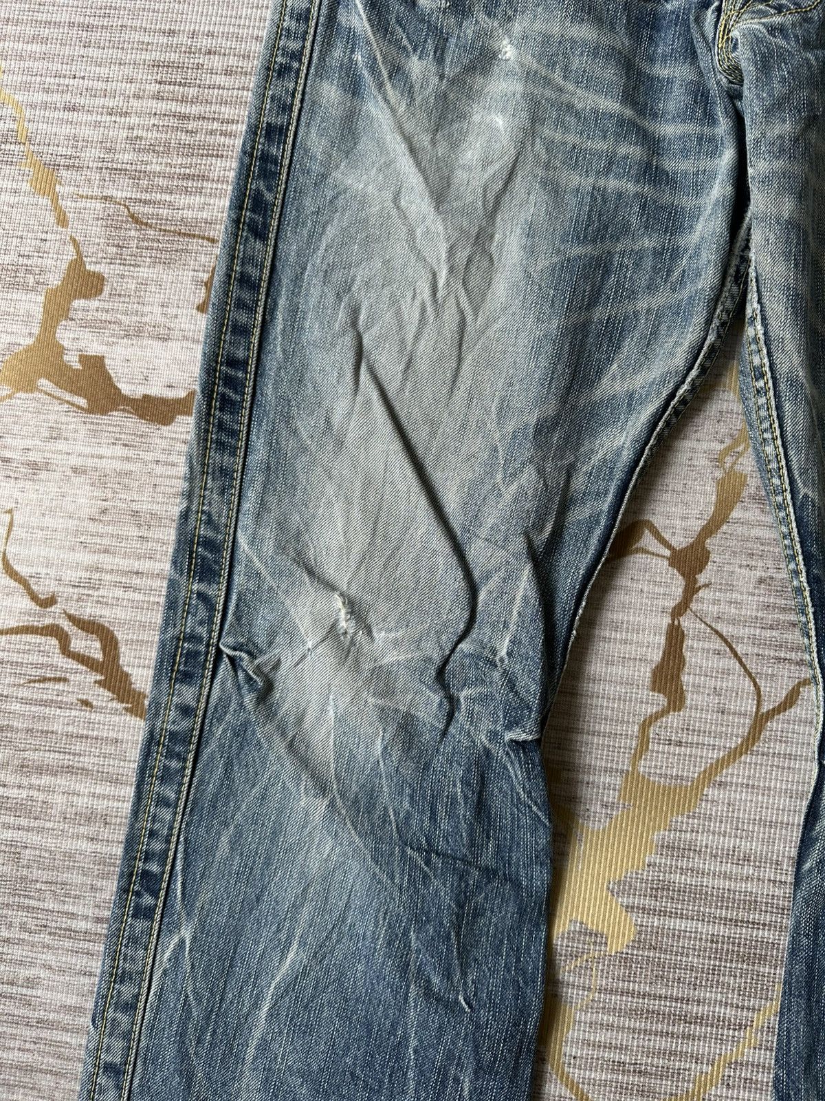 Japanese Brand FLARE Blue Way Japan Claw Marks Distressed Design Denim Size US 30 / EU 46 - 8 Thumbnail