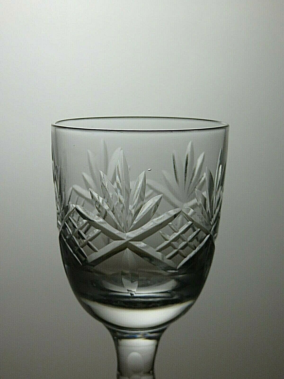 Starter Stuart Crystal Cut Stem Set Of 6 Sherry Glasses 4 1/2" Size ONE SIZE - 6 Thumbnail