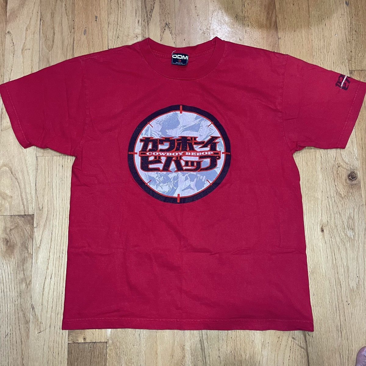 image of Movie x Odm Vintage Y2K Cowboy Bebop Anime T-Shirt in Red, Men's (Size Large)