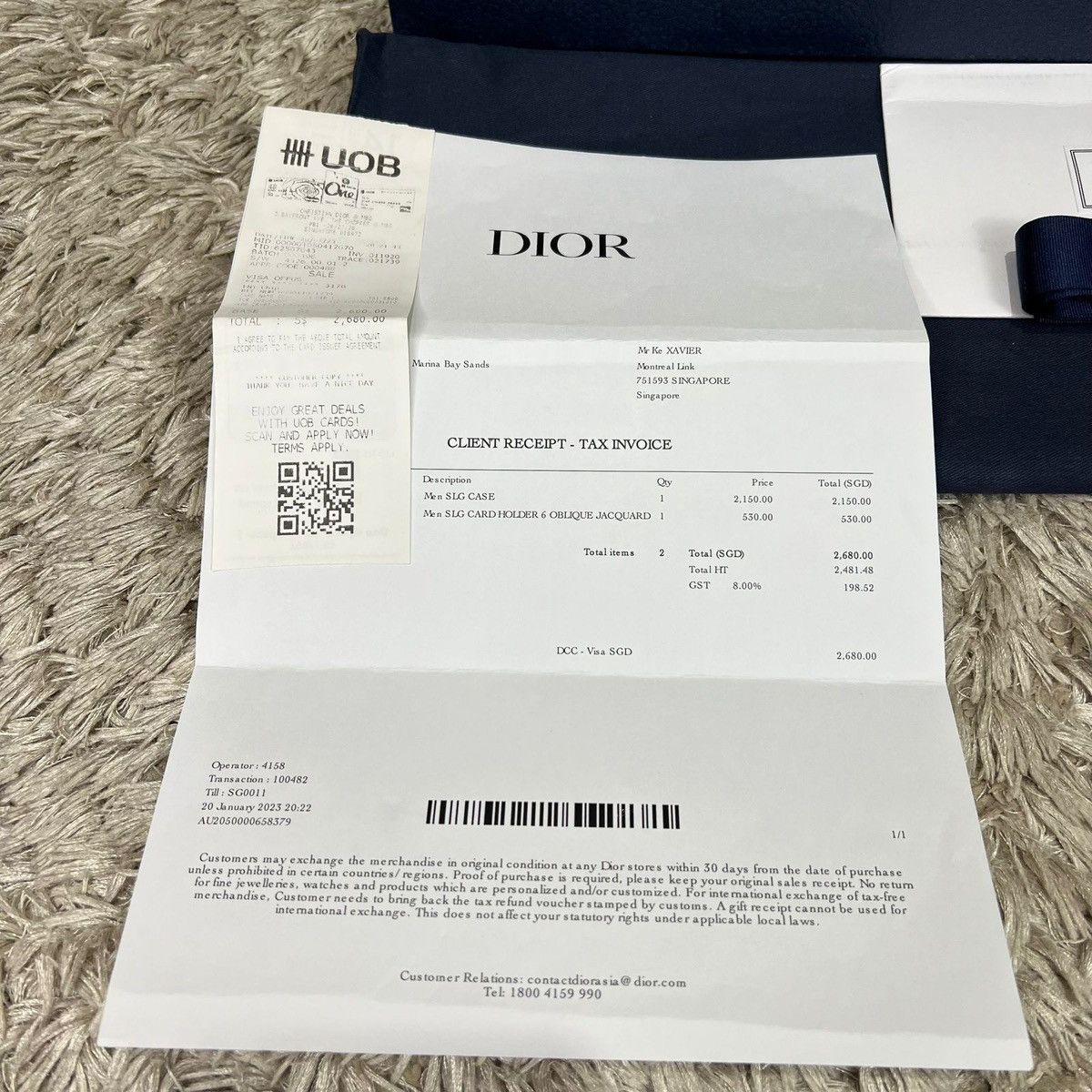 Dior Dior Saddle A4 Pouch Beige & Black Oblique Jacquard Fullset Size ONE SIZE - 13 Thumbnail