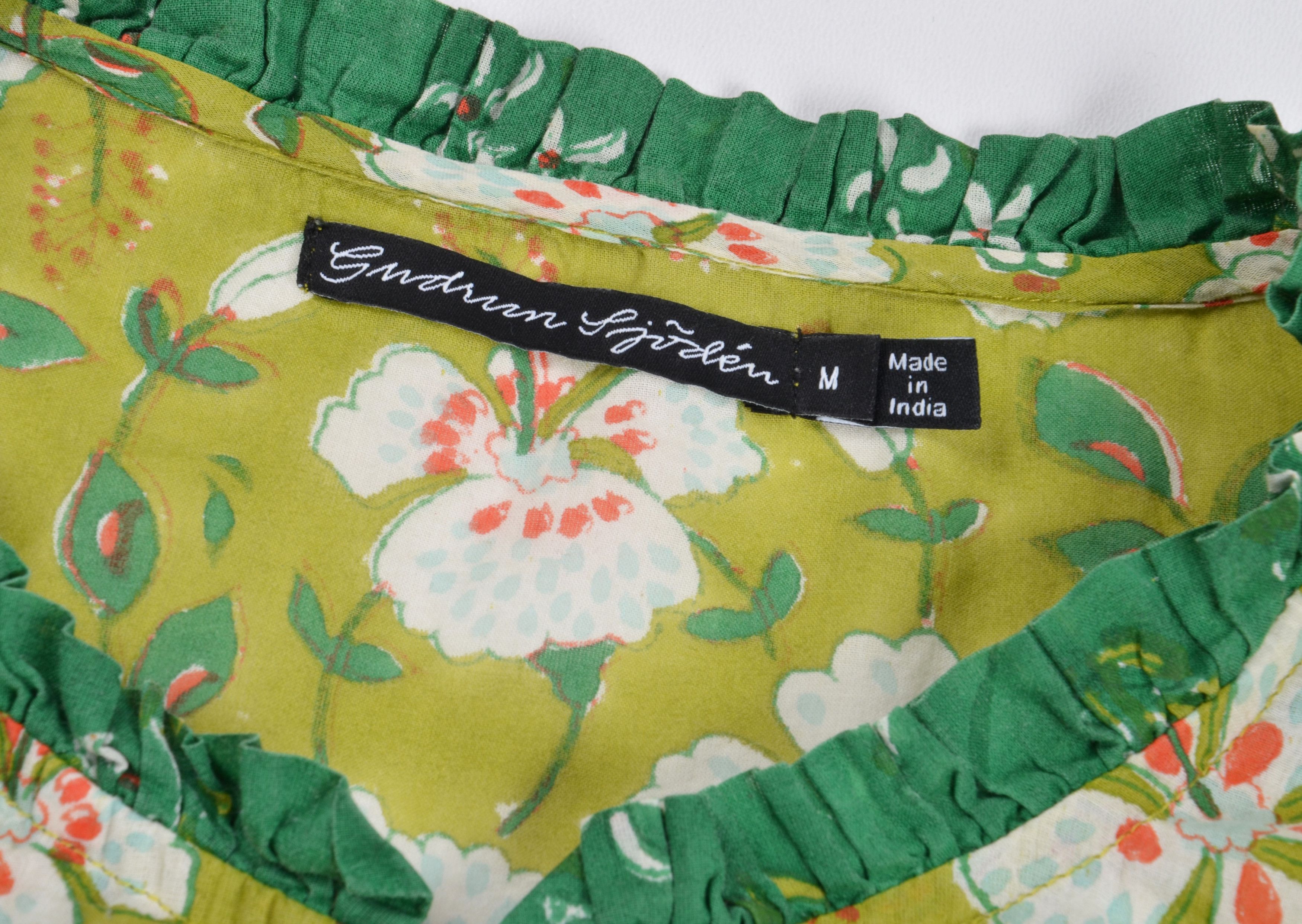 Gudrun Sjoden Gudrun Sjoden Floral Patchwork Flowy Relaxed Fit Boho Blouse Size M / US 6-8 / IT 42-44 - 7 Thumbnail