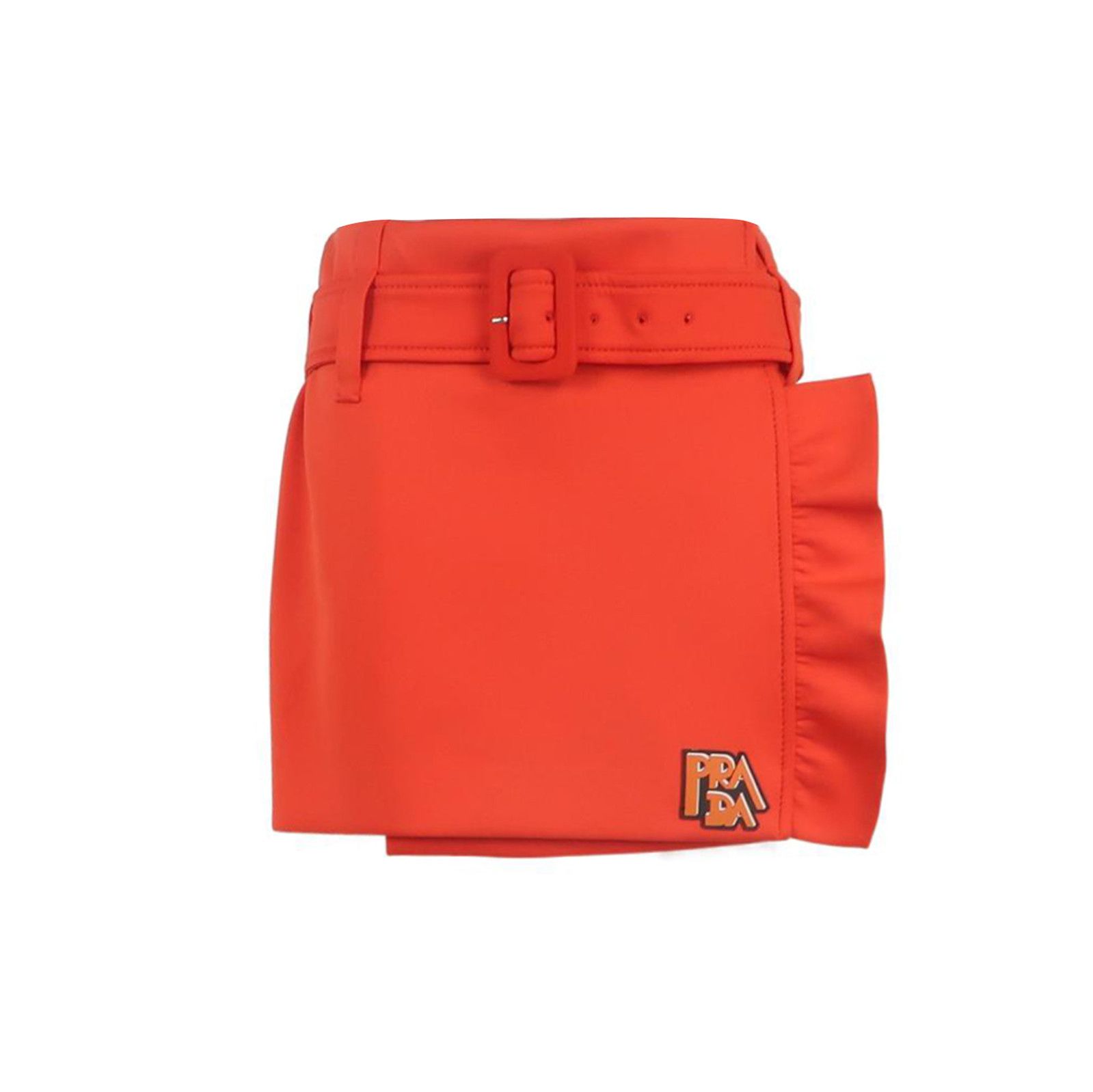Prada Prada Logo Embellished Red Skirt Size 40 0089 Size 40" / US 18 - 1 Thumbnail