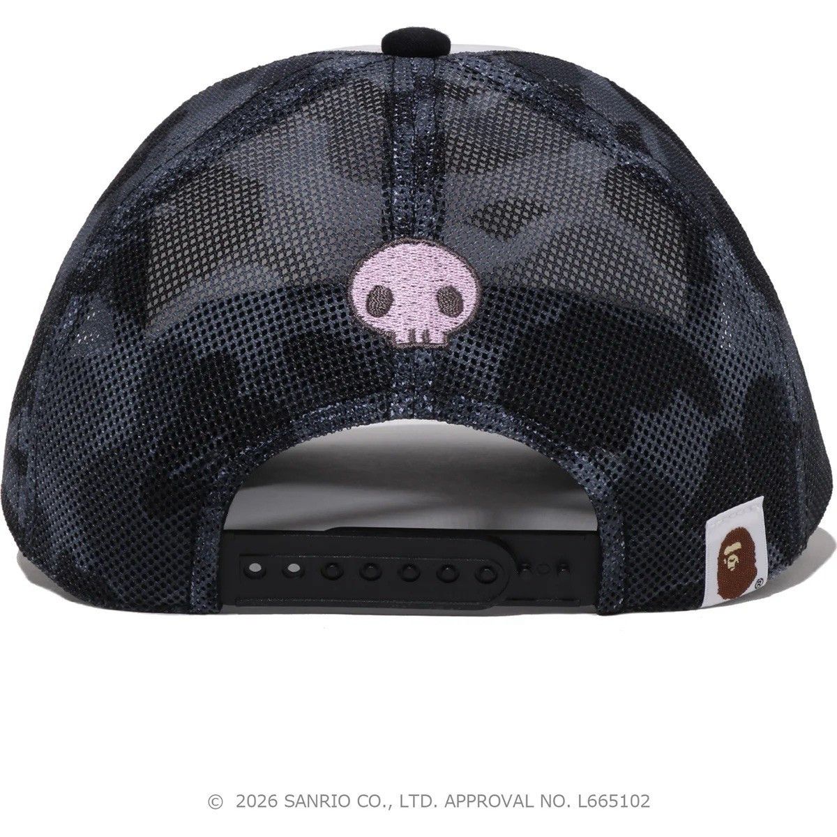Bape A BATHING APE Sanrio Kuromi Hello Kitty ABC CAMO MESH CAP Size ONE SIZE - 4 Thumbnail