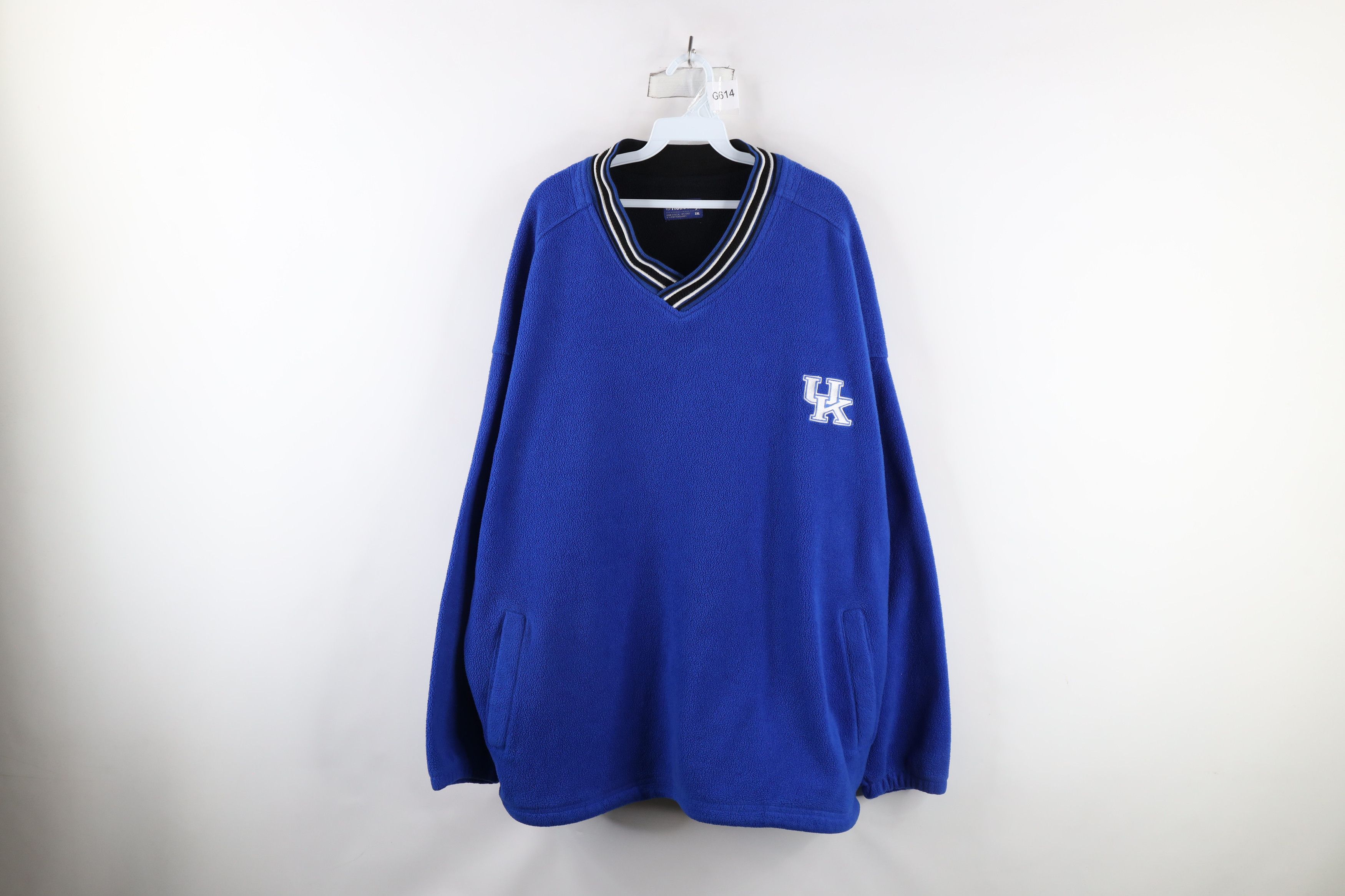 Vintage Vintage 90s University of V-Neck Fleece Sweater Blue USA Size US XXL / EU 58 / 5 - 1 Thumbnail