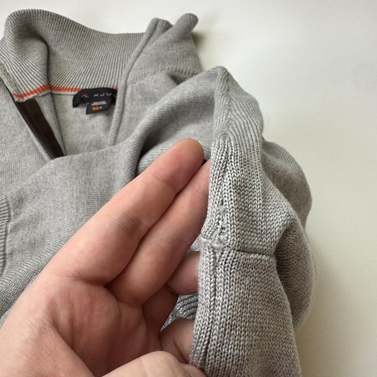 KJUS Gray Kjus 1/3 Zip Sweater Merino Wool Big Logo Old Money Size US L / EU 52-54 / 3 - 12 Thumbnail