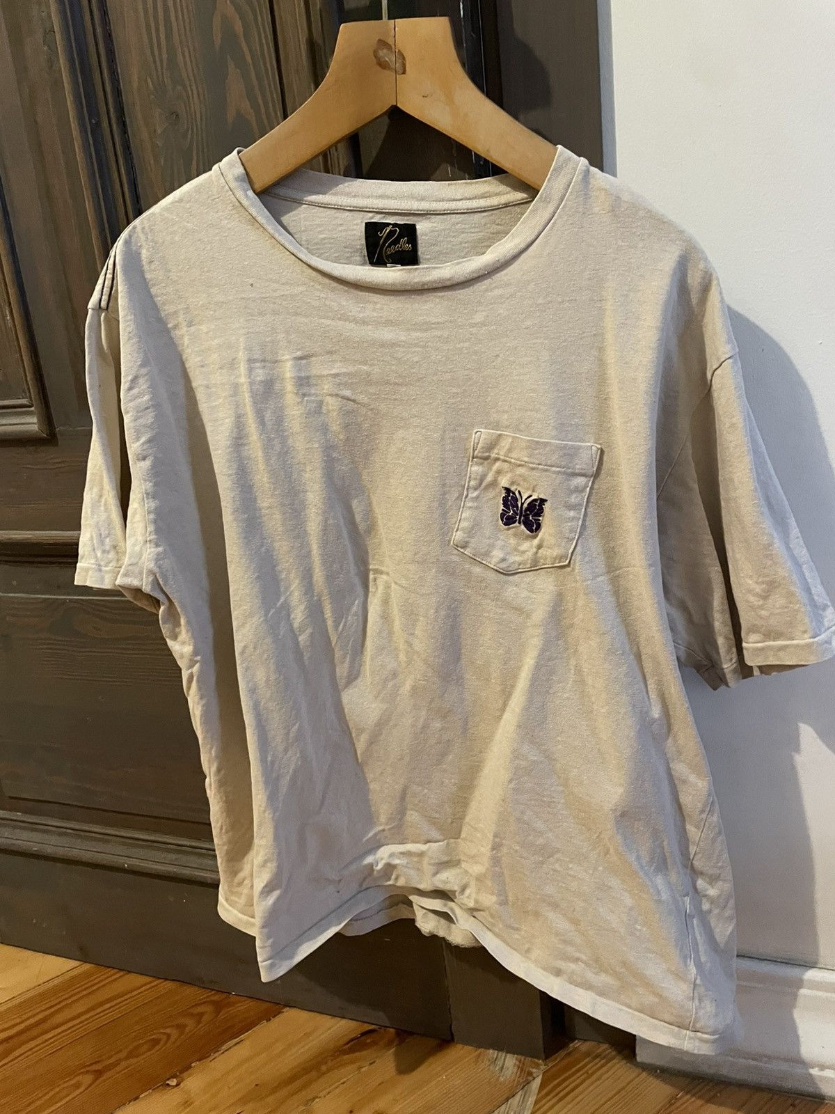 Needles Needles Butterfly T Shirt Beige Size US L / EU 52-54 / 3 - 6 Thumbnail