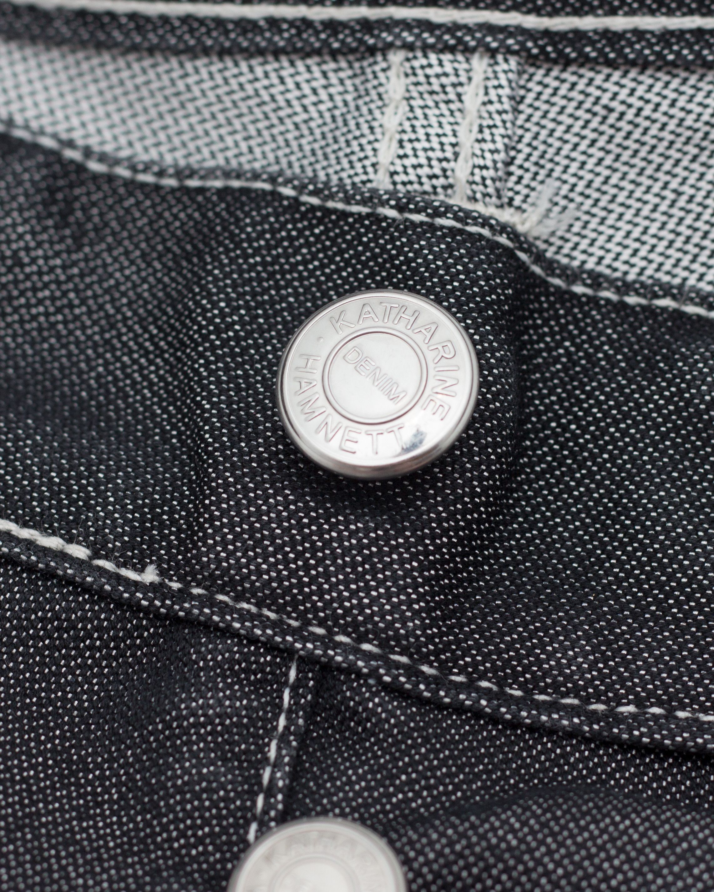 Katharine Hamnett London Vintage Graphite Shine Button Fly Straight Leg Denim Size US 30 / EU 46 - 10 Thumbnail