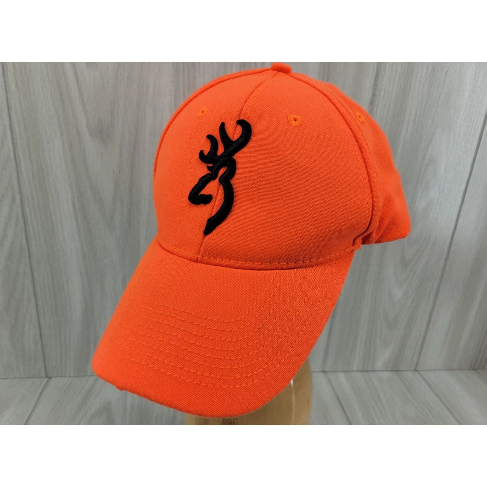 Vintage Browning Blaze Orange Hat w/ Black 3-D Embroidered Logo Adjustable Baseball Cap Unisex Adults One Size Orange Hunting Classic Style Mens/Womens Size 44L - 3 Thumbnail