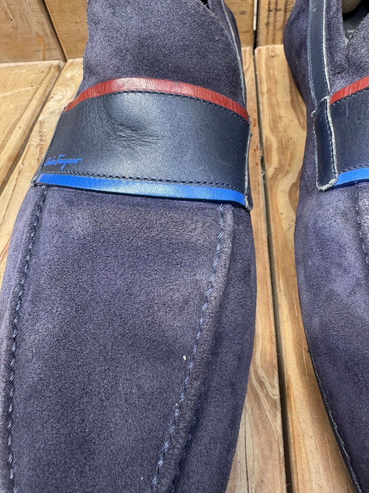 Salvatore Ferragamo Salvatore Ferragamo blue suede leather loafers EUR 42 EE Size US 8 / EU 41 - 6 Thumbnail
