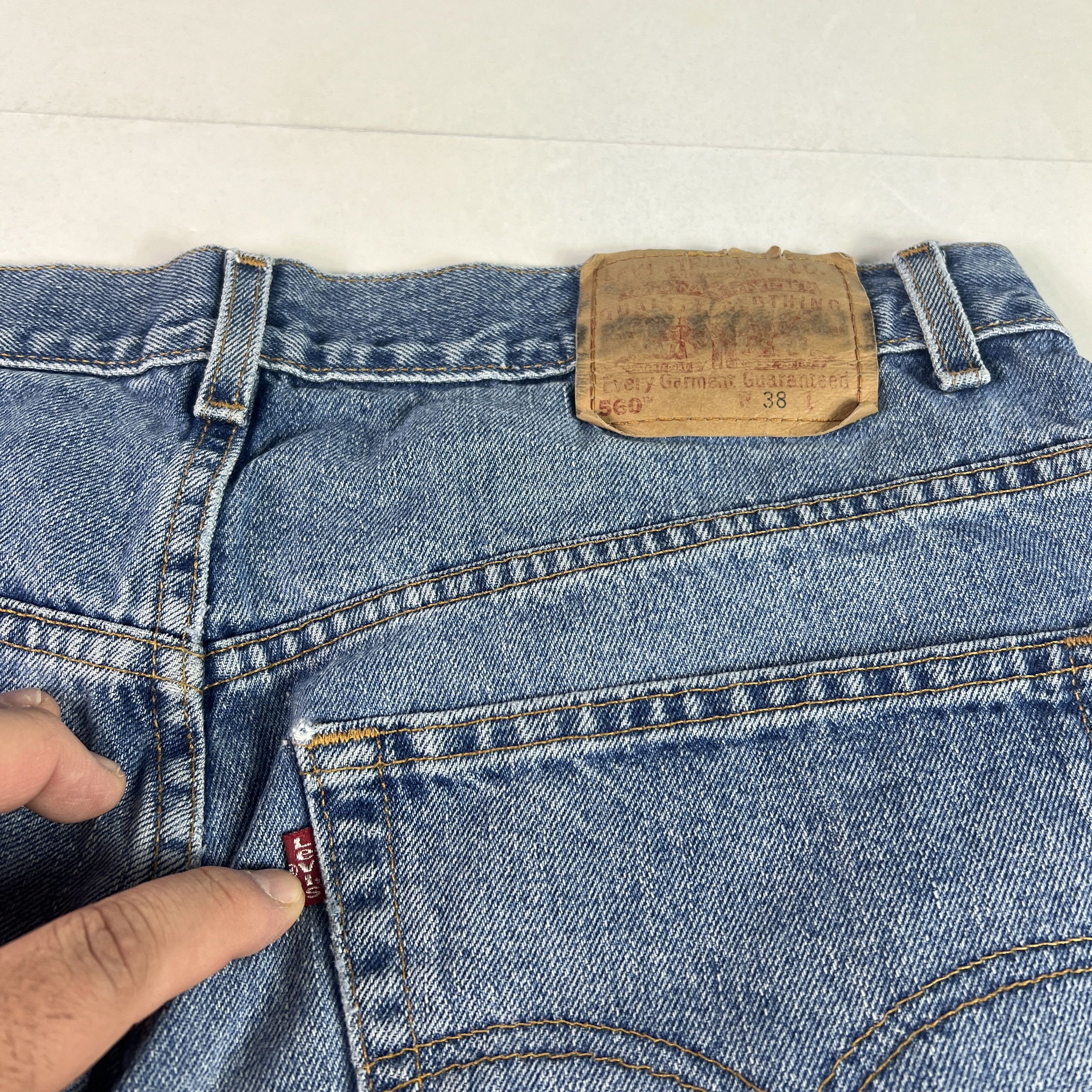 Levi's Y2K Levi's Jean Shorts 560 Loose Faded Thrashed Denim Jorts Size US 36 / EU 52 - 12 Thumbnail