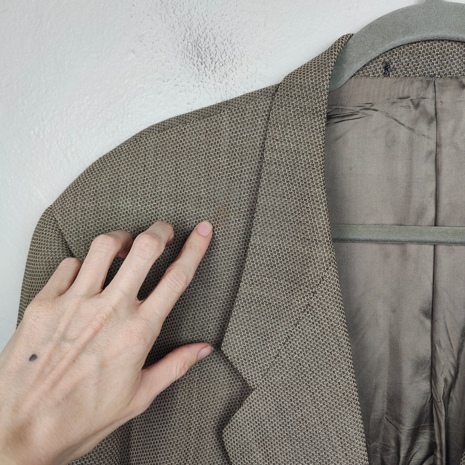 Armani Collezioni Vintage Giorgio Armani Collezioni Blazer 43 Tan Virgin Wool Size 42R - 4 Thumbnail