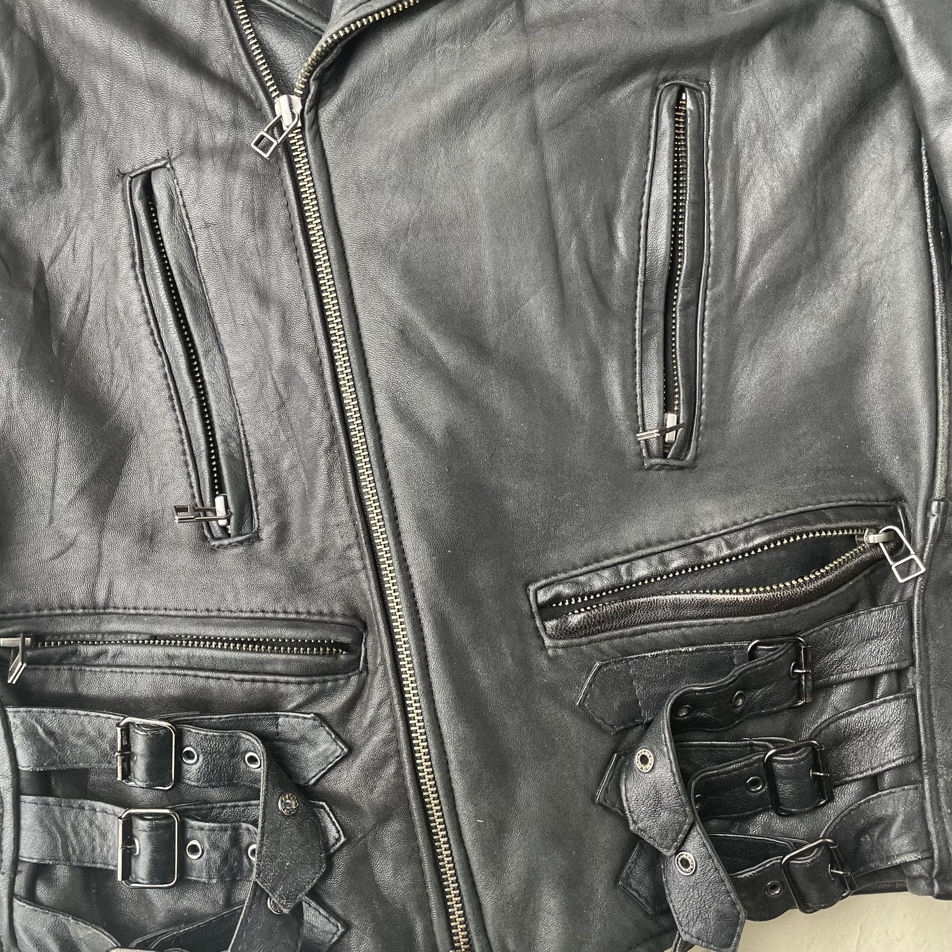 Japanese Brand Vintage EINS Japan Multi-Buckle Cowhide Double Rider Jacket Size US XS / EU 42 / 0 - 2 Thumbnail